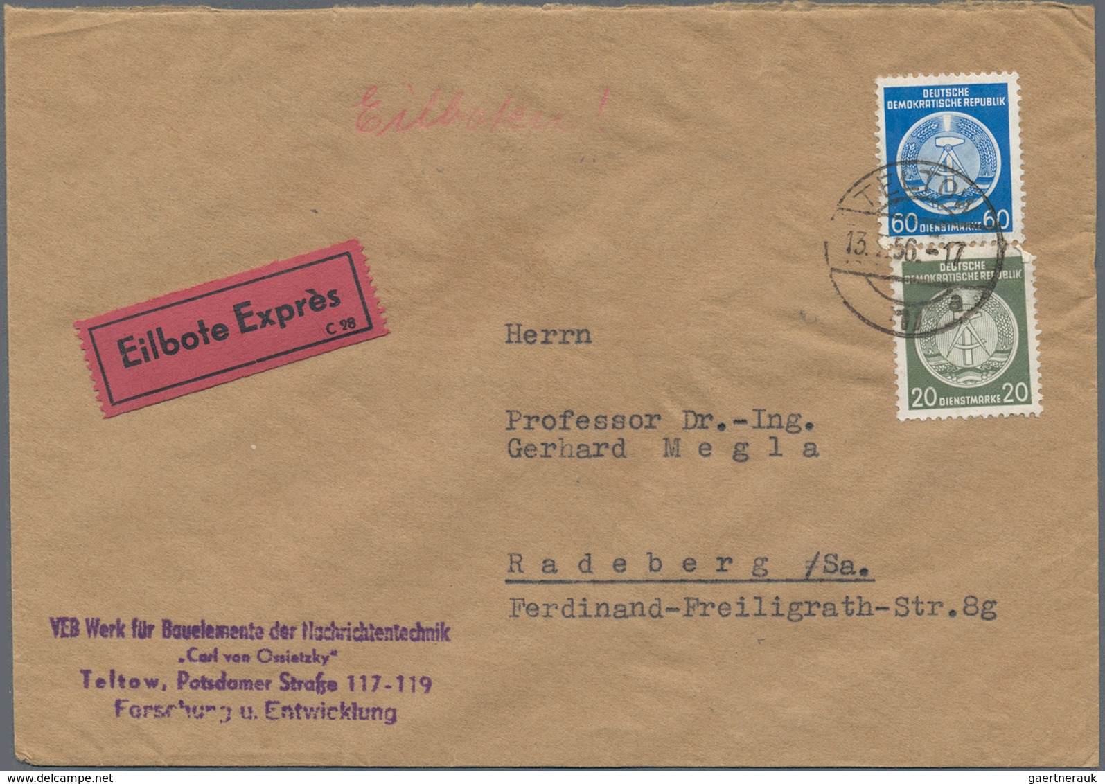 DDR - Dienstmarken: 1954/1990, Dienst Und ZKD, Vielseitiger Bestand Von Ca. 430 Briefen, Dabei Porto - Other & Unclassified