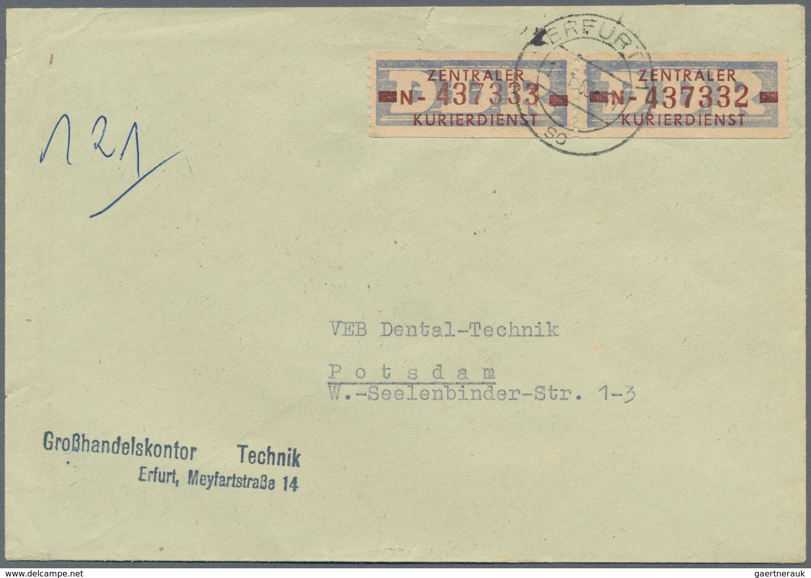 DDR - Dienstmarken: 1954/1990, Dienst und ZKD, vielseitiger Bestand von ca. 430 Briefen, dabei Porto