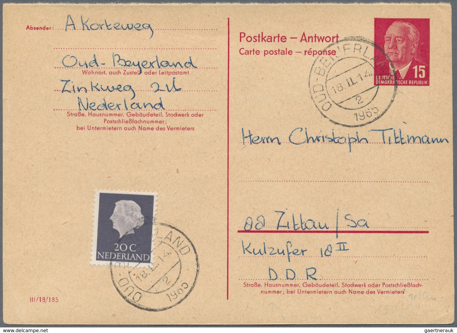 DDR - Ganzsachen: 1949/1990, Vielseitiger Posten Von Ca. 240 Bedarfsgebrauchten Ganzsachenkarten Mit - Sonstige & Ohne Zuordnung