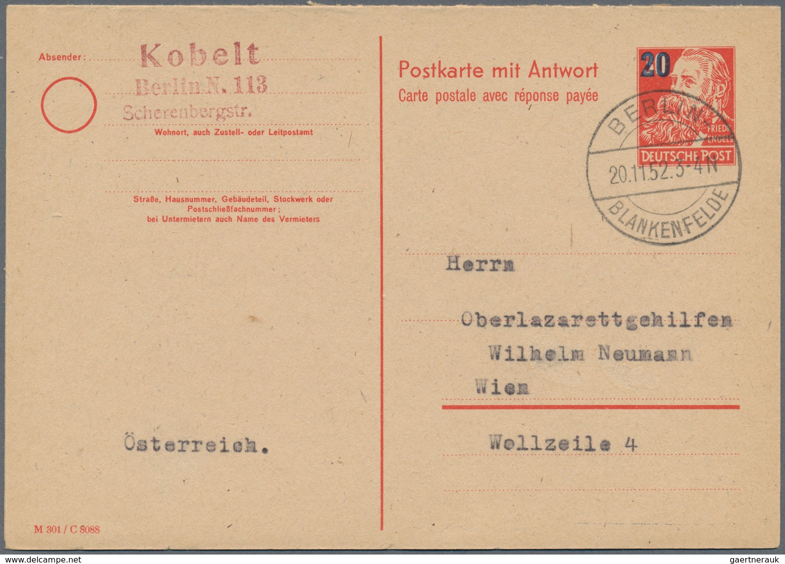 DDR - Ganzsachen: 1949/1990, vielseitiger Posten von ca. 240 bedarfsgebrauchten Ganzsachenkarten mit