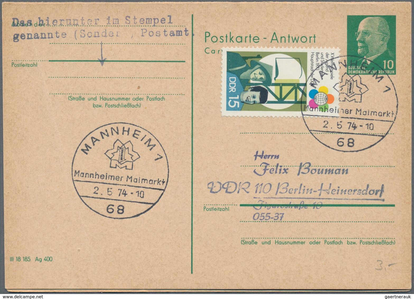 DDR - Ganzsachen: 1950/91 Bestand Von Ca. 430 Ungebrauchten Und Gebrauchten Ganzsachen, Dabei Karten - Sonstige & Ohne Zuordnung