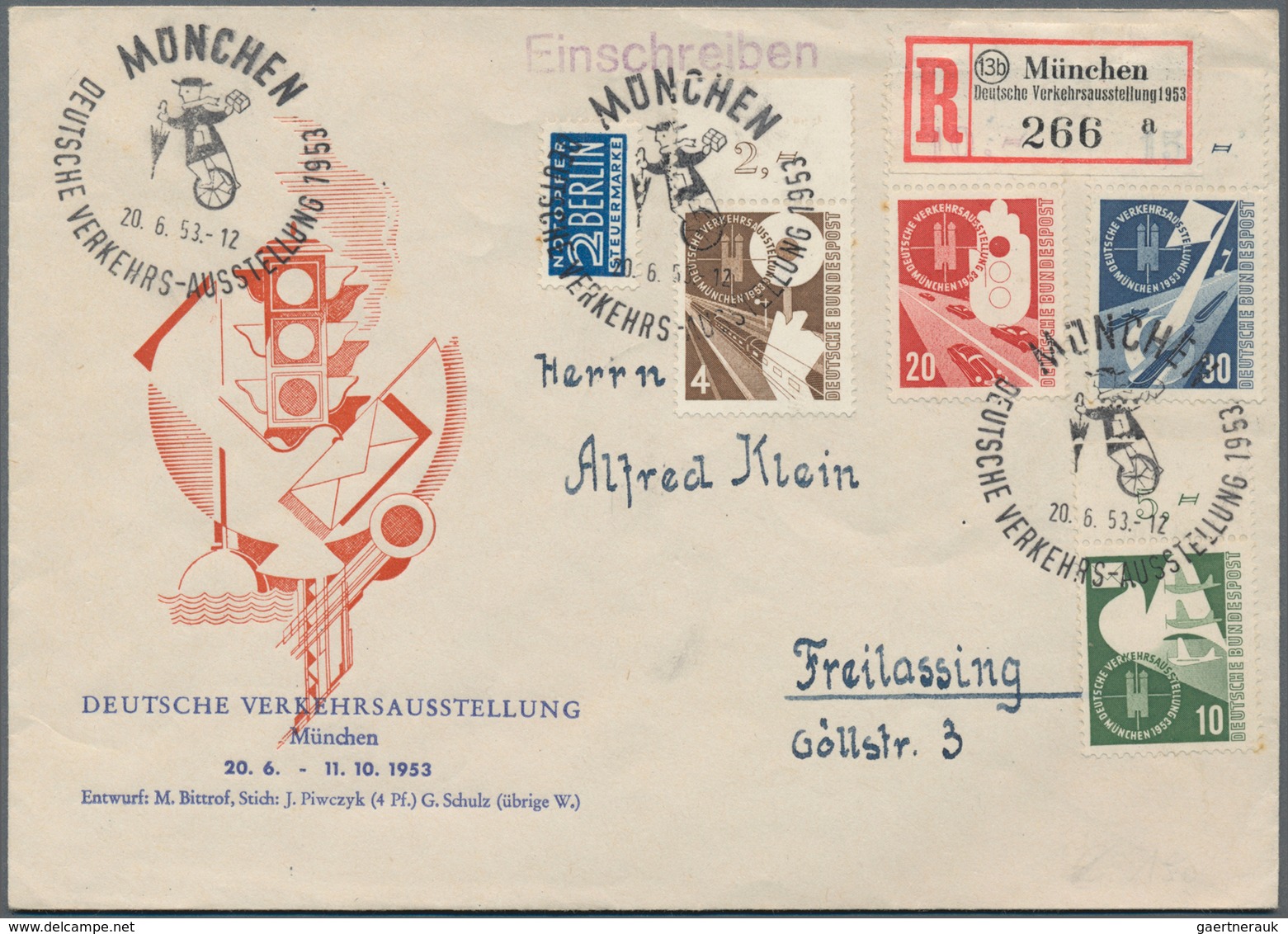 Bundesrepublik Und Berlin: 1947/1957, Partie Von 46 Briefen Und Karten (ab Ein Wenig Kontrollrat), M - Collections