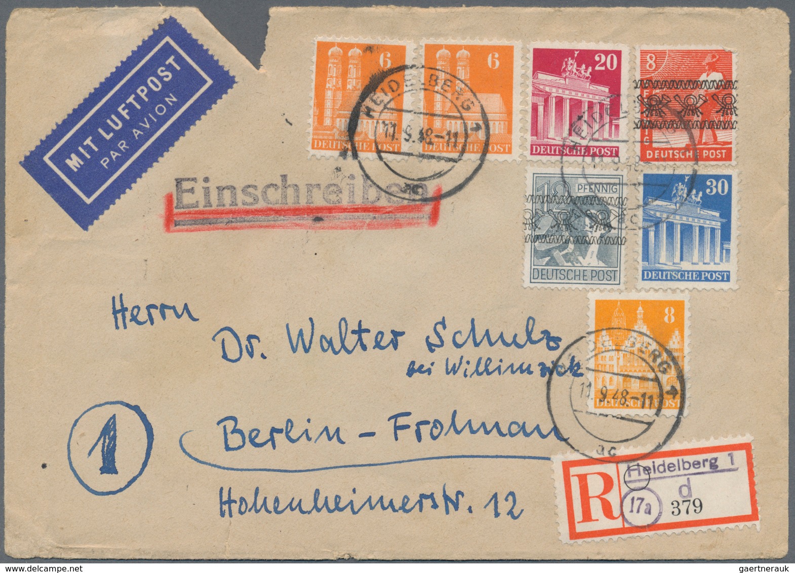 Bundesrepublik Und Berlin: 1948/1964, Vielseitige Partie Von Ca. 90 Briefen, Karten Und Ganzsachen, - Collections