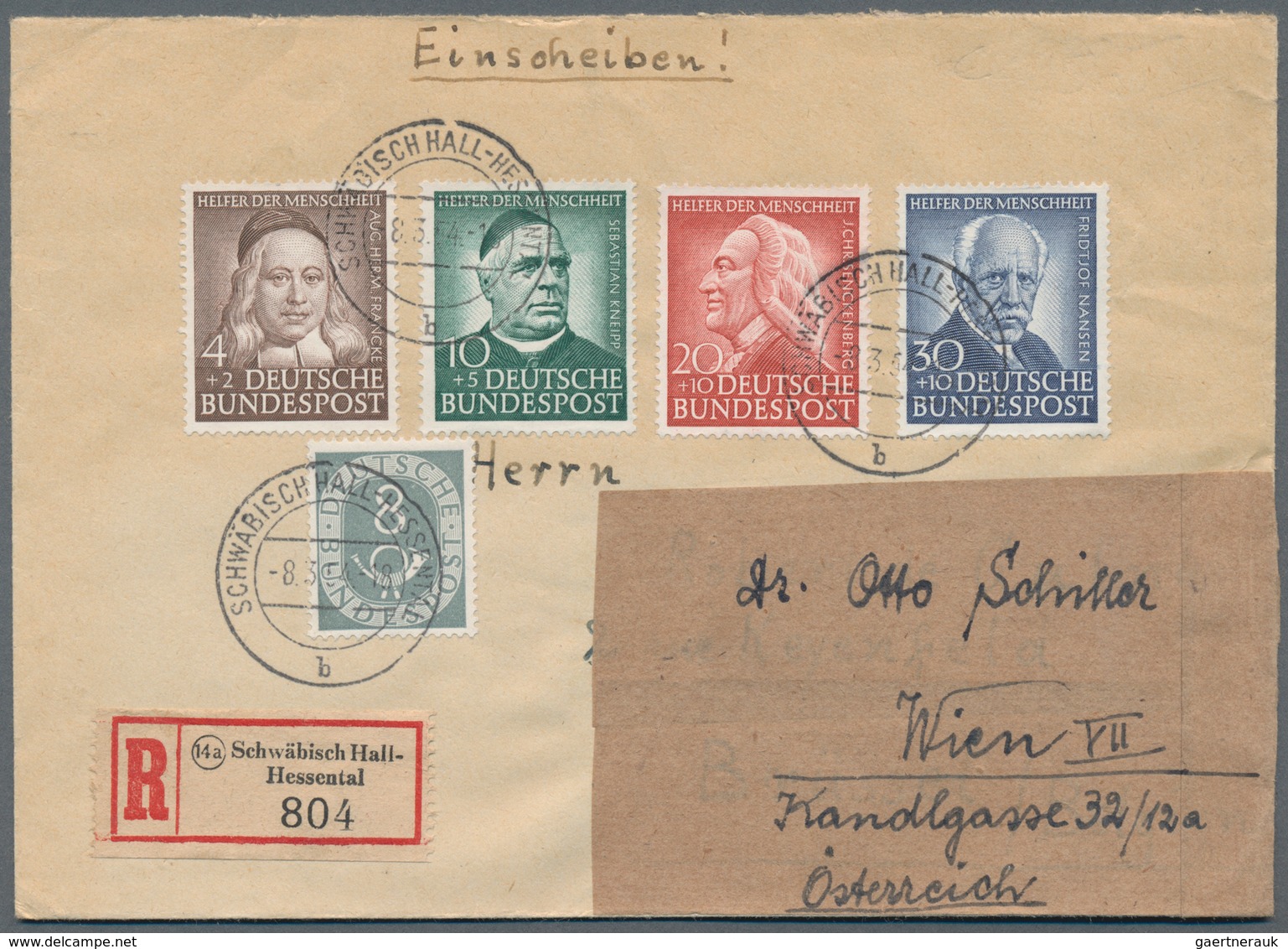 Bundesrepublik Und Berlin: 1949/1954, Lot Von Neun Briefen Mit Besseren Frankaturen Nach Österreich - Collections