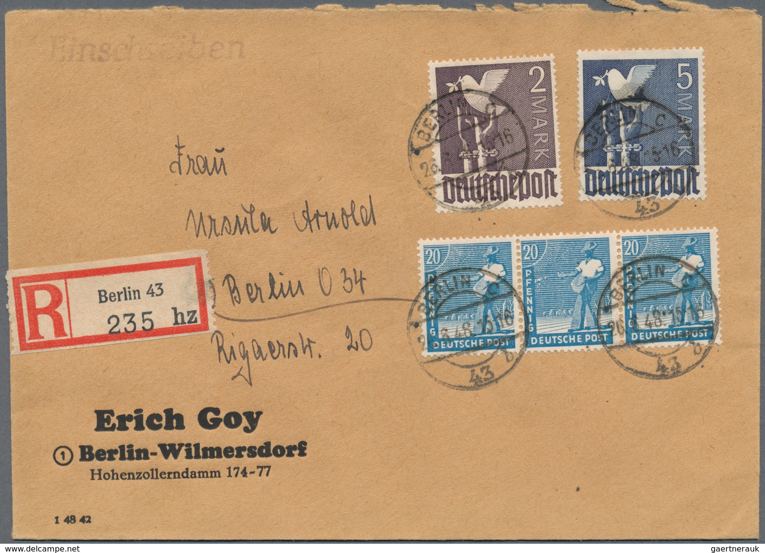 Berlin - Vorläufer: 1948, ZEHNFACH, Saubere Partie Von 15 Bedarfsbriefen Mit Frankaturen Kontrollrat - Cartas & Documentos