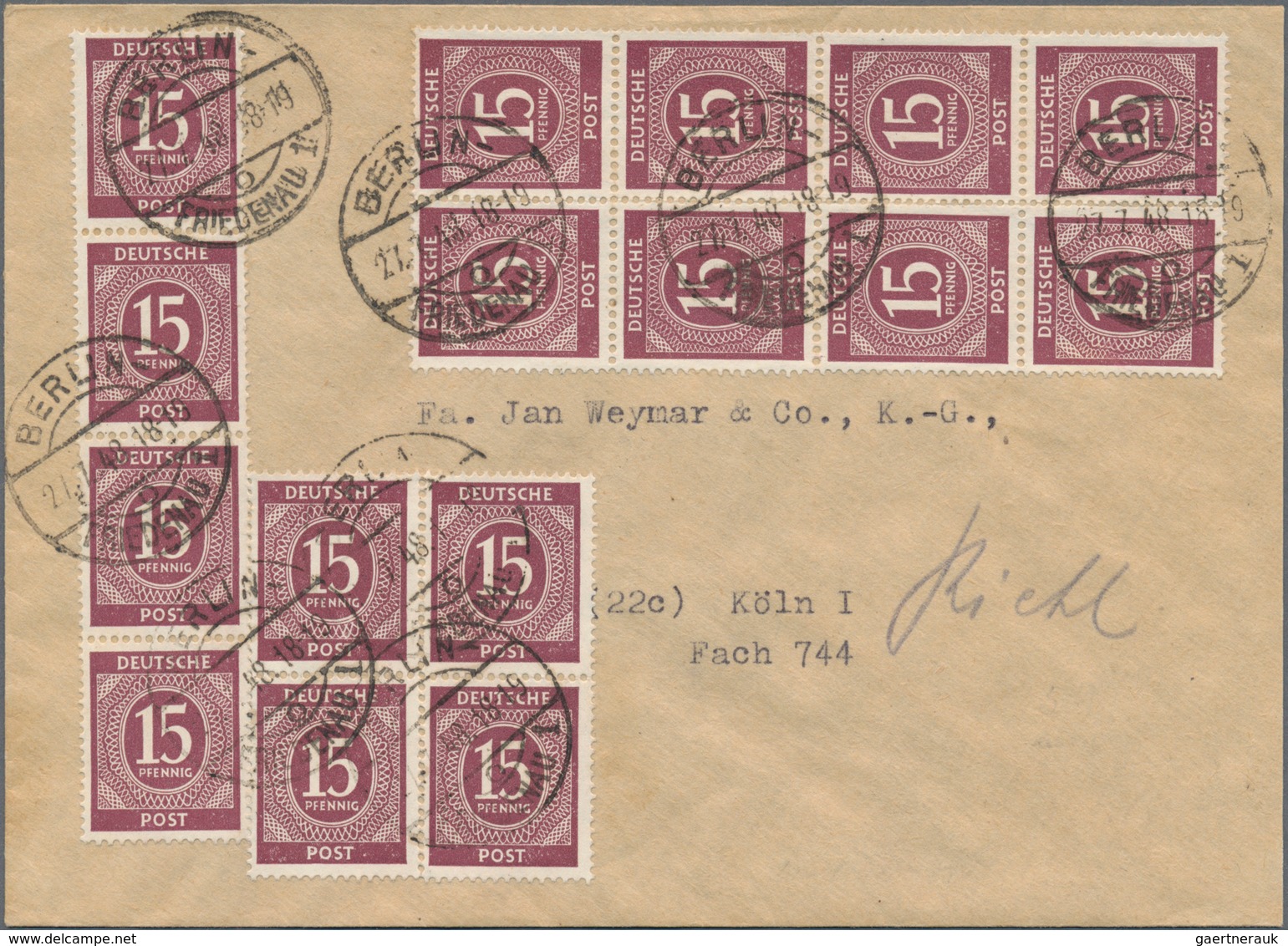 Berlin - Vorläufer: 1948, ZEHNFACH, Saubere Partie Von 15 Bedarfsbriefen Mit Frankaturen Kontrollrat - Lettres & Documents