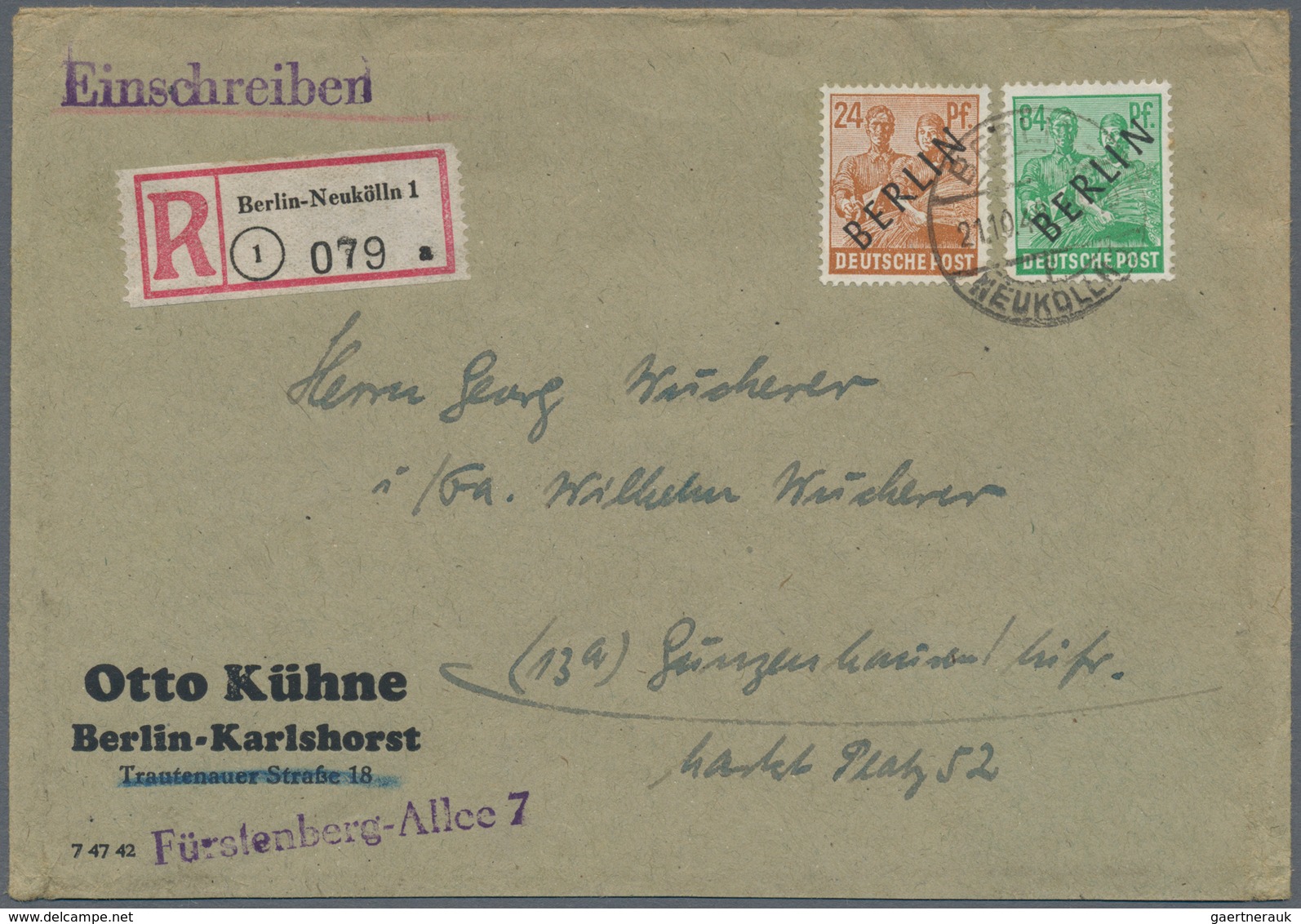 Berlin: 1945/1990, Umfassende Sammlung Von Ca. 1.420 Briefen Und Karten Ab Einigen Vorläufern Bis Hi - Lettres & Documents