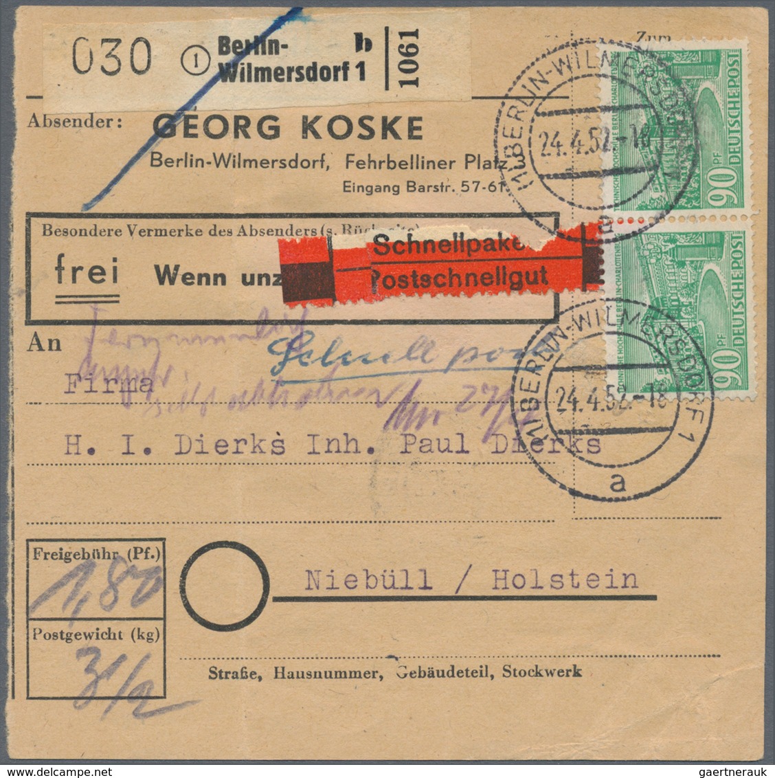 Berlin: 1945/1990, umfassende Sammlung von ca. 1.420 Briefen und Karten ab einigen Vorläufern bis hi