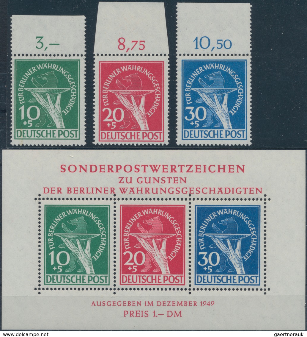 Berlin: 1948/1954, Hochwertiges Steckkartenlos Aus Lagerauflösung Mit Allen Prominenten Anfangsausga - Lettres & Documents