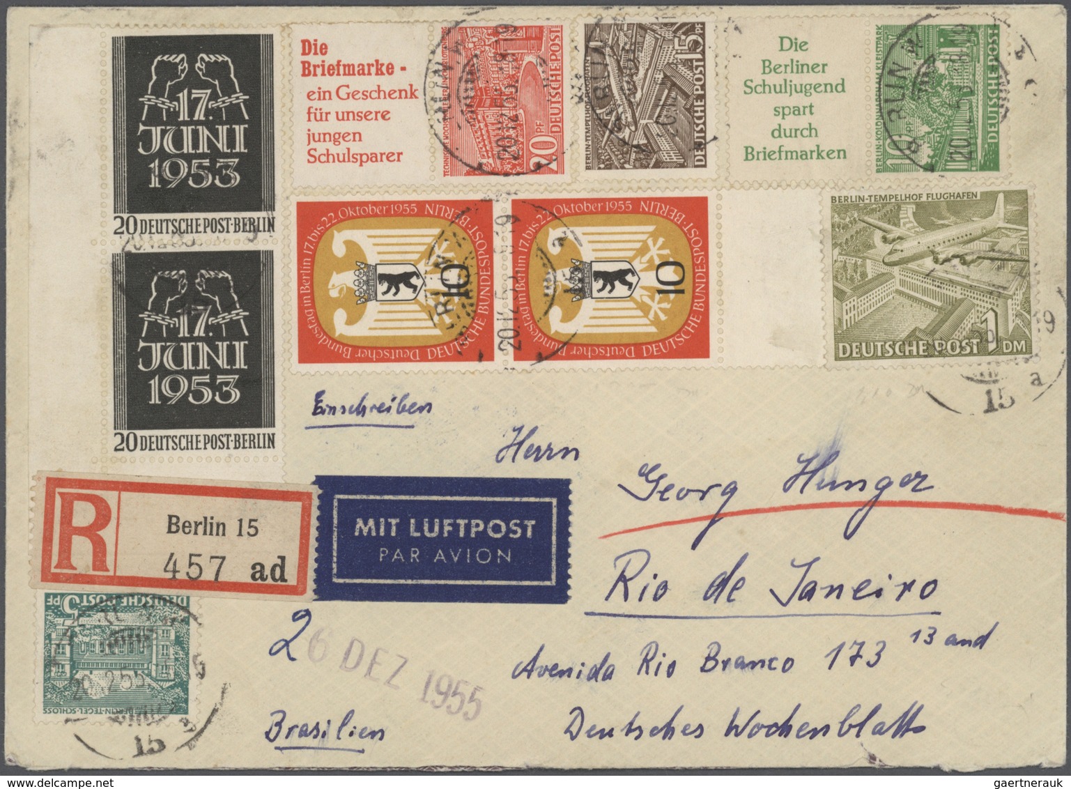 Berlin: 1948-1970, schöne Partie mit rund 75 Briefen und Belegen, dabei Aufdruck-Ausgaben auch in Mi