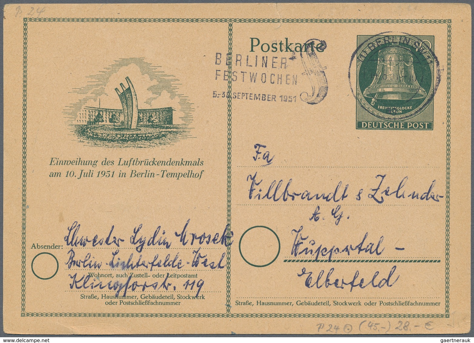 Berlin: Berlin (West-) 1948-1953 (ca.): Über 100 Briefe Und Karten Der Ersten Jahre. Dazu Als Dreing - Briefe U. Dokumente