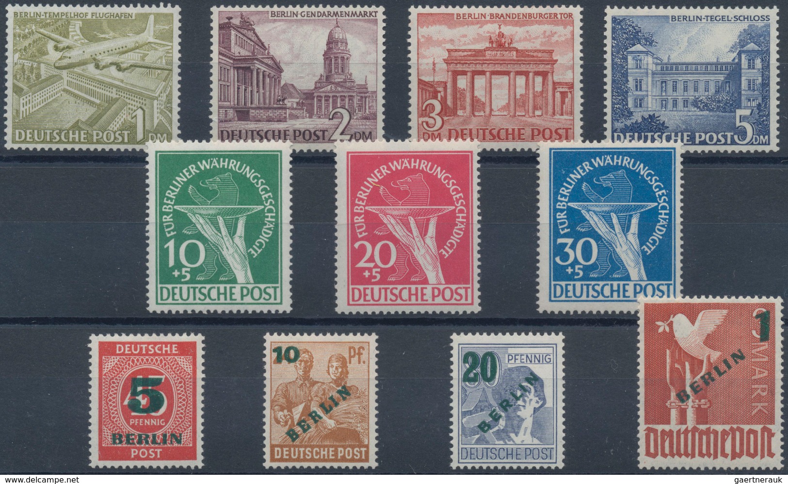 Berlin: 1949, Kompletter Jahrgang Rotaufdruck Bis Währungsgeschädigte Ohne Block, Alles Postfrisch E - Storia Postale
