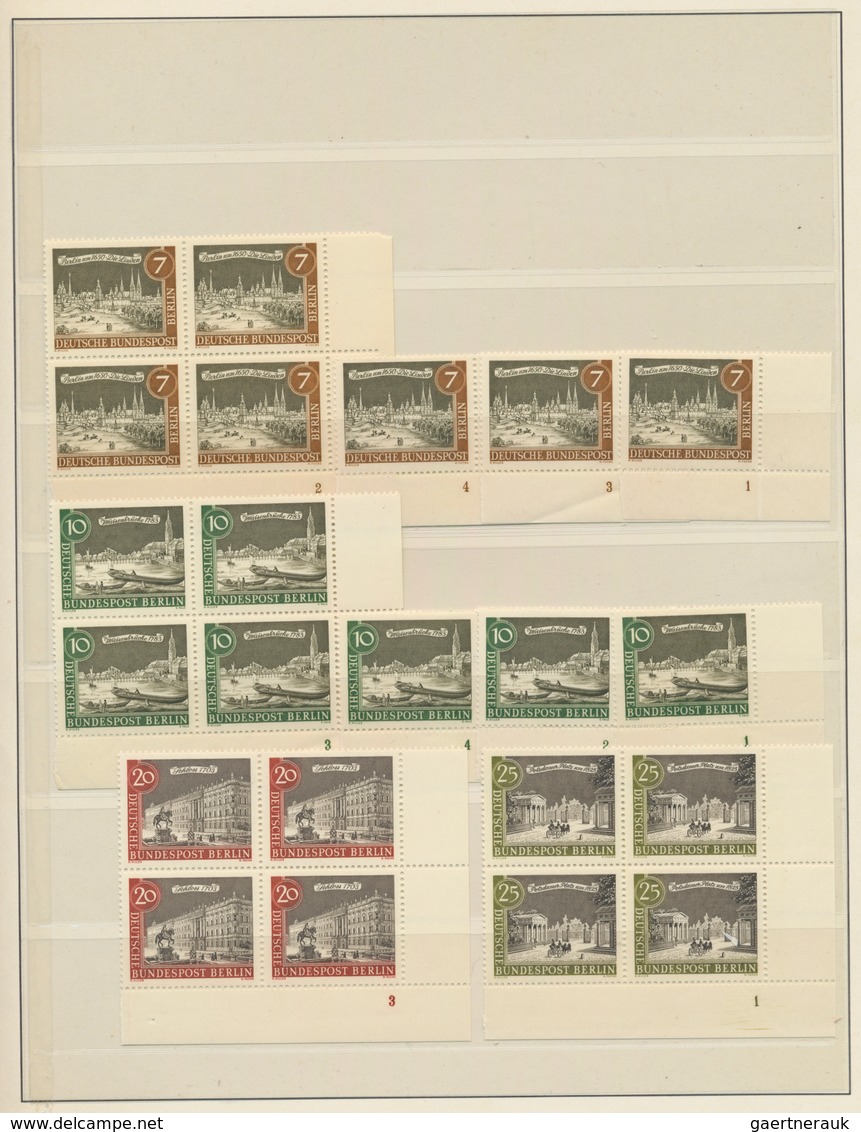 Berlin: 1957/1990, Vorwiegend Postfrische Sammlung Von Ca. 350 BOGENECKEN Mit FORMNUMMERN Mit Dauers - Lettres & Documents
