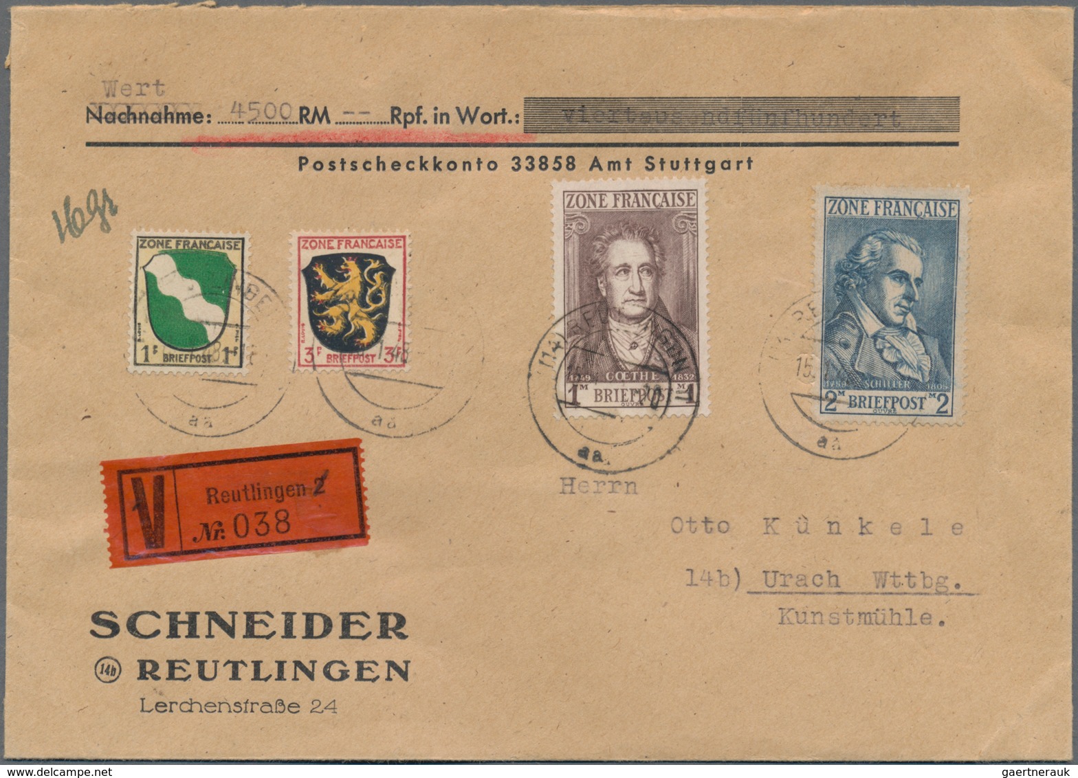 Französische Zone: 1946/1950, Vielseitiger Bestand Von Ca. 660 Briefen Und Karten Mit Allg.Ausgabe U - Other & Unclassified