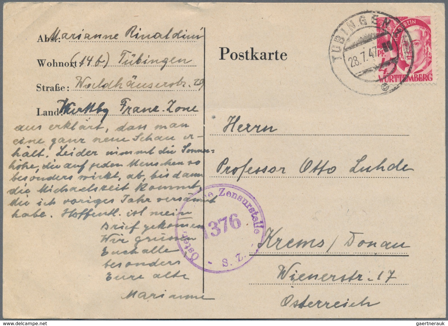 Französische Zone: 1946/1950, vielseitiger Bestand von ca. 660 Briefen und Karten mit Allg.Ausgabe u