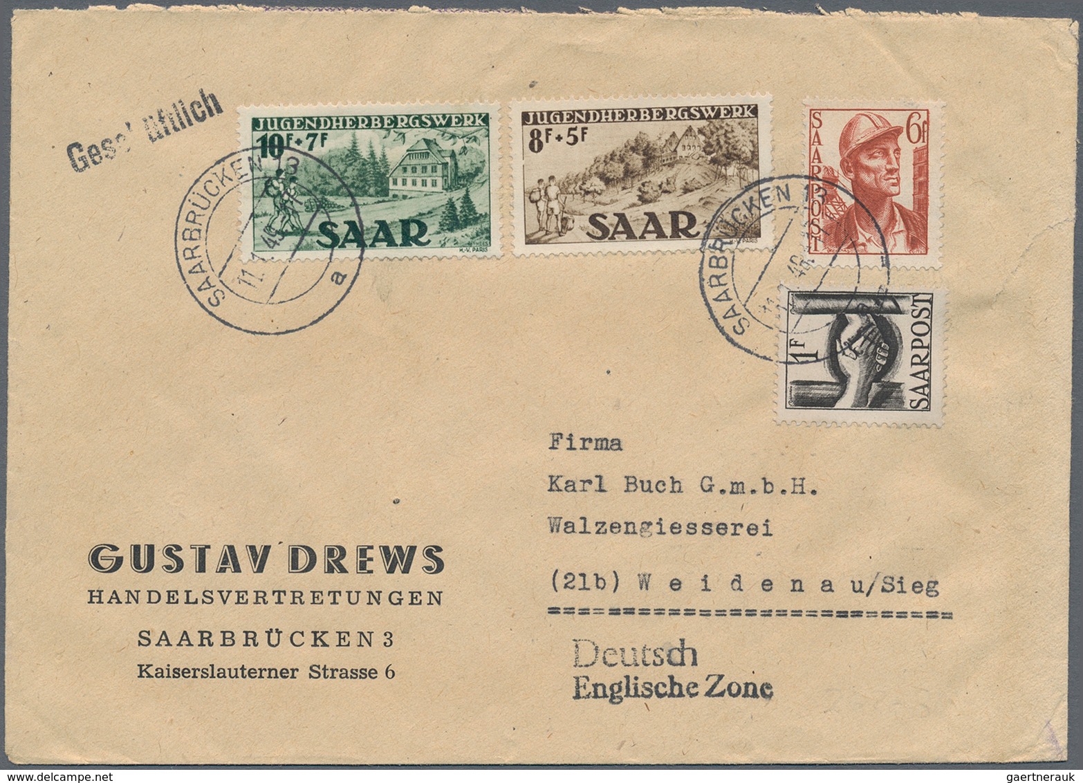 Saarland (1947/56): 1948/1956, Sammlungspartie Von 29 Ersttags-Briefen Und -Karten, Dabei U.a. 262/6 - Neufs