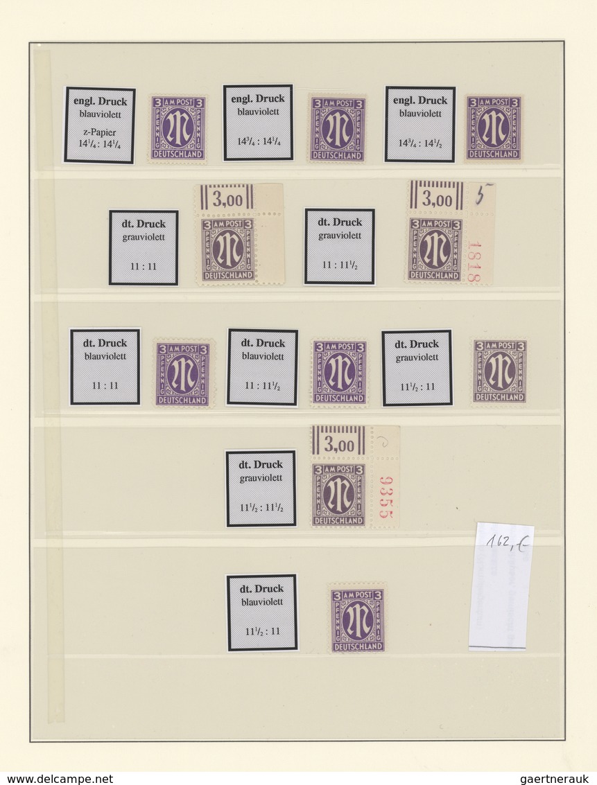 Bizone: 1945/1946, AM-Post, Spezialisierte Postfrische Sammlung Im Lindner-Ringbinder Mit Marken All - Sonstige & Ohne Zuordnung