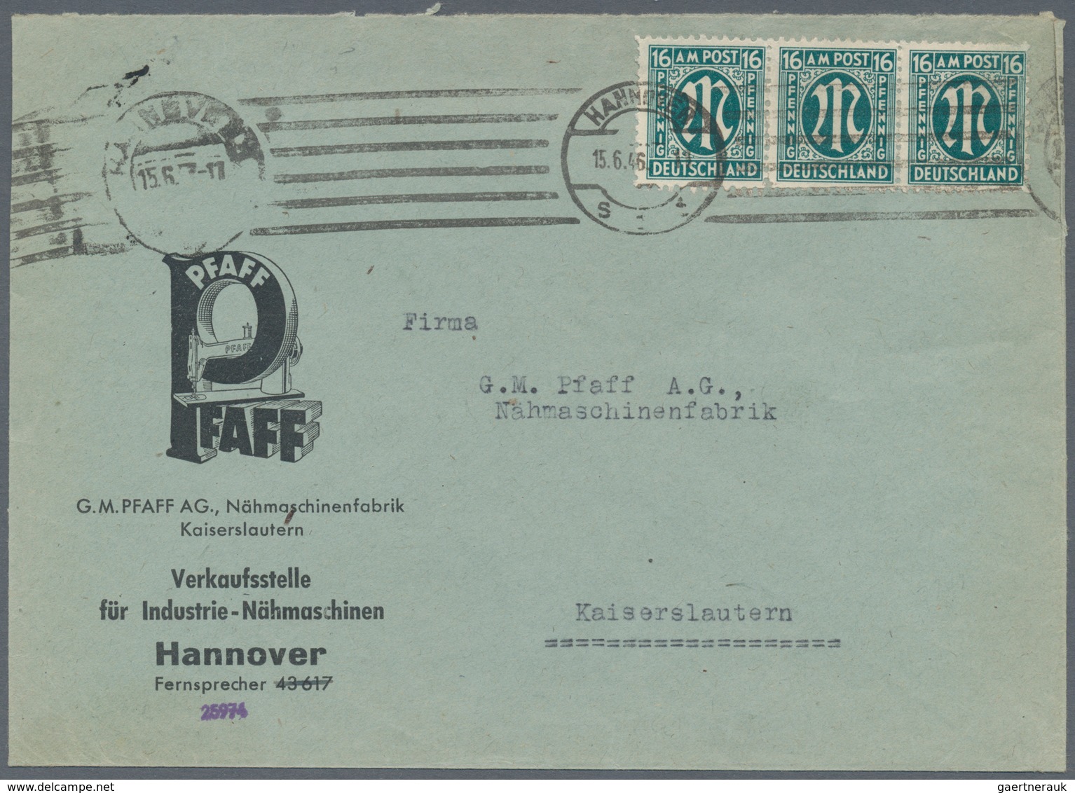 Bizone: 1945/1946, AM-POST, vielseitiger Bestand von ca. 480 Bedarfs-Briefen/-Karten in sehr guter V