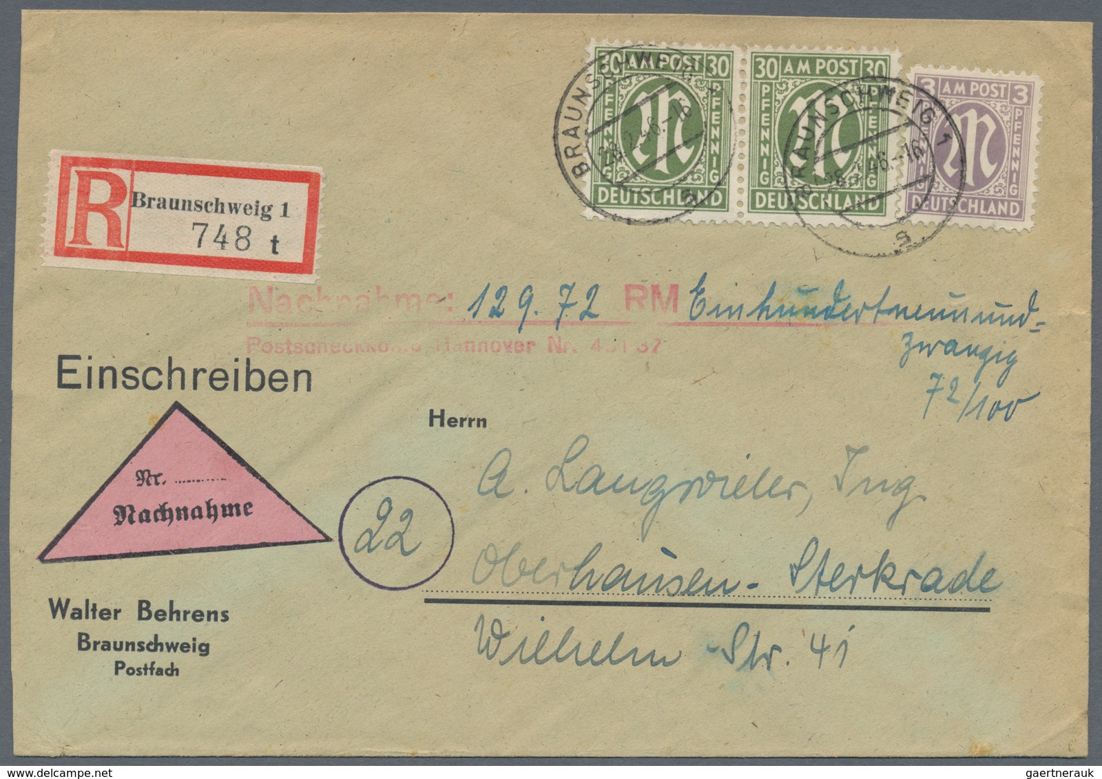 Bizone: 1945/1946, AM-POST, vielseitiger Bestand von ca. 480 Bedarfs-Briefen/-Karten in sehr guter V