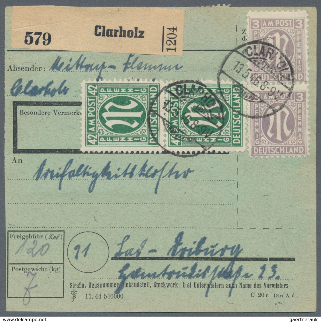 Bizone: 1945/1946, AM-POST, vielseitiger Bestand von ca. 480 Bedarfs-Briefen/-Karten in sehr guter V