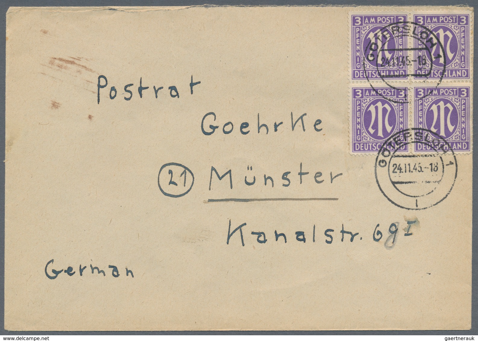 Bizone: 1945/1946, AM-POST, vielseitiger Bestand von ca. 480 Bedarfs-Briefen/-Karten in sehr guter V