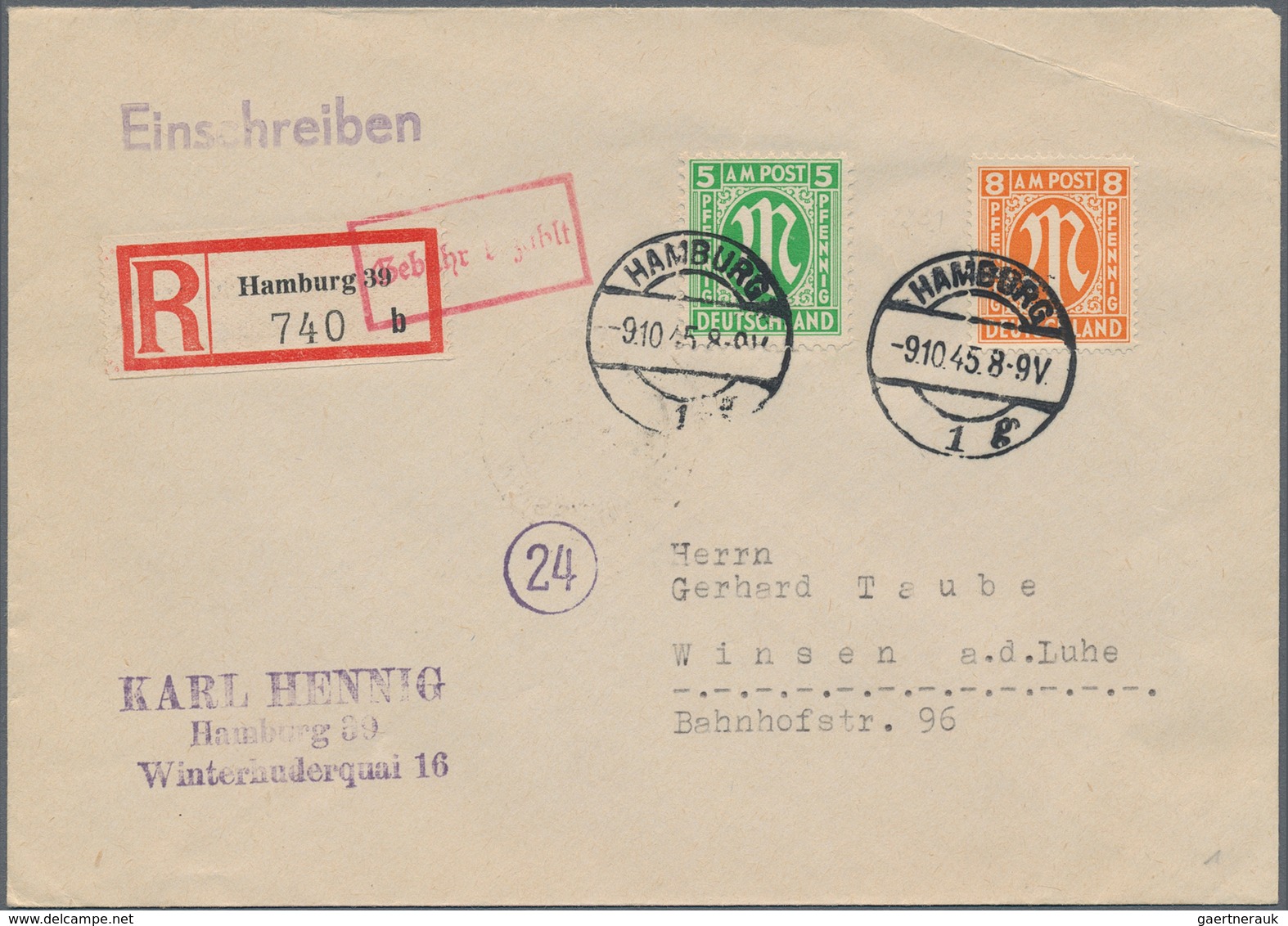 Bizone: 1945-1950, Posten Mit Rund 350 Briefen Und Belegen Ab AM-Post, Band/Netz Und Bauten, Dabei A - Other & Unclassified