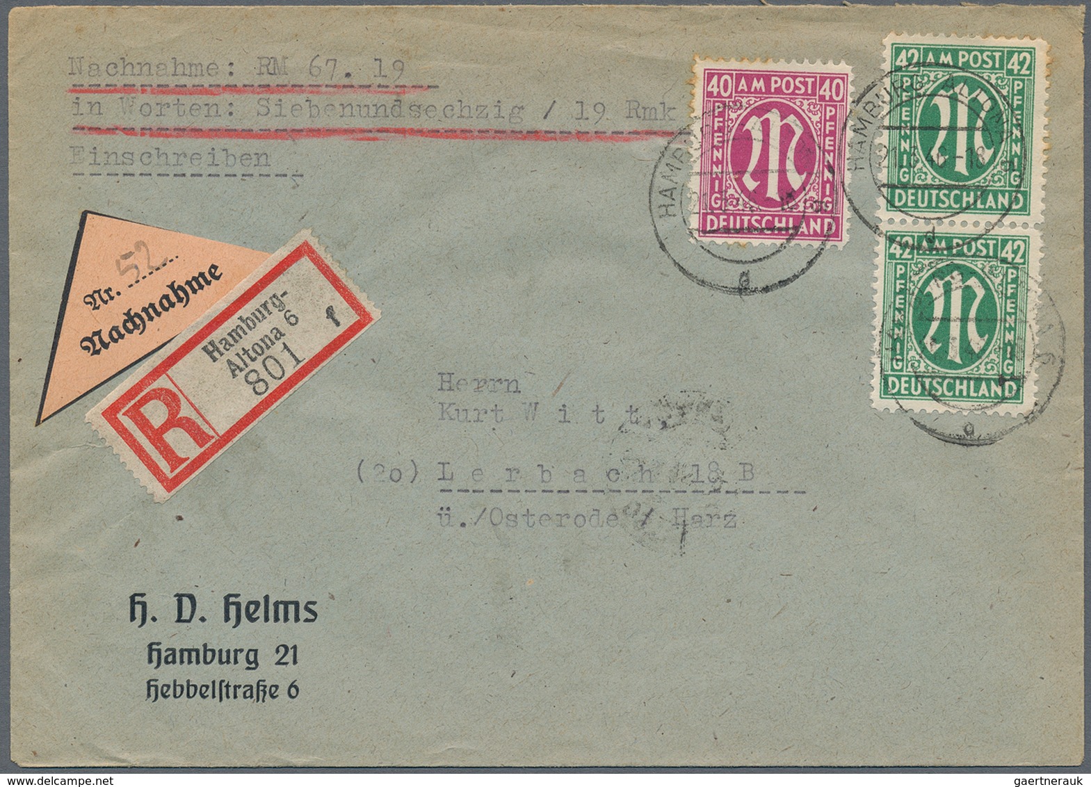 Bizone: 1945-1950, Posten Mit Rund 350 Briefen Und Belegen Ab AM-Post, Band/Netz Und Bauten, Dabei A - Other & Unclassified