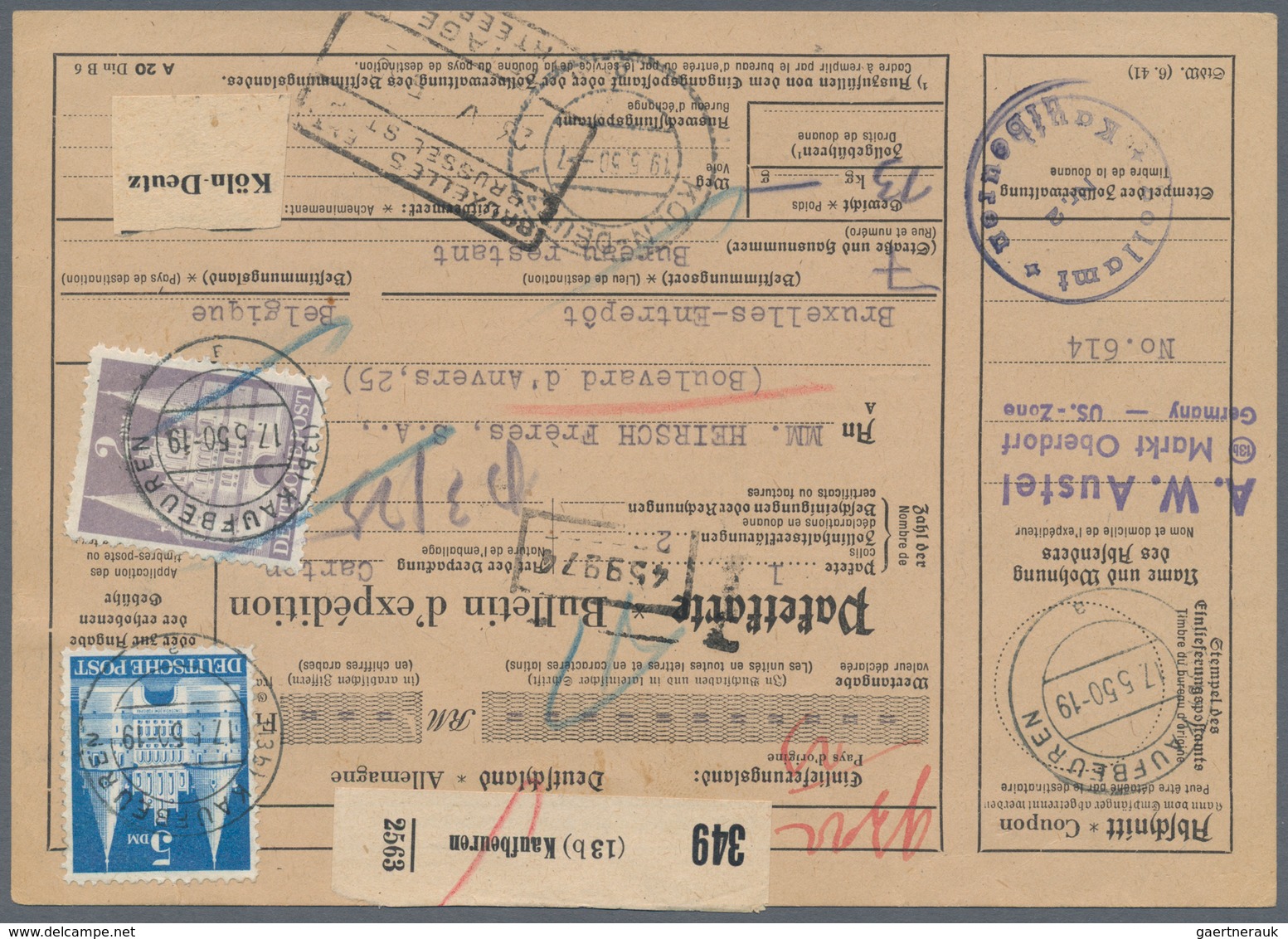 Bizone: 1948/1953, Vielseitiger Bestand Von über 600 Bedarfs-Briefen/Karten Mit Frankaturen Band/Net - Autres & Non Classés