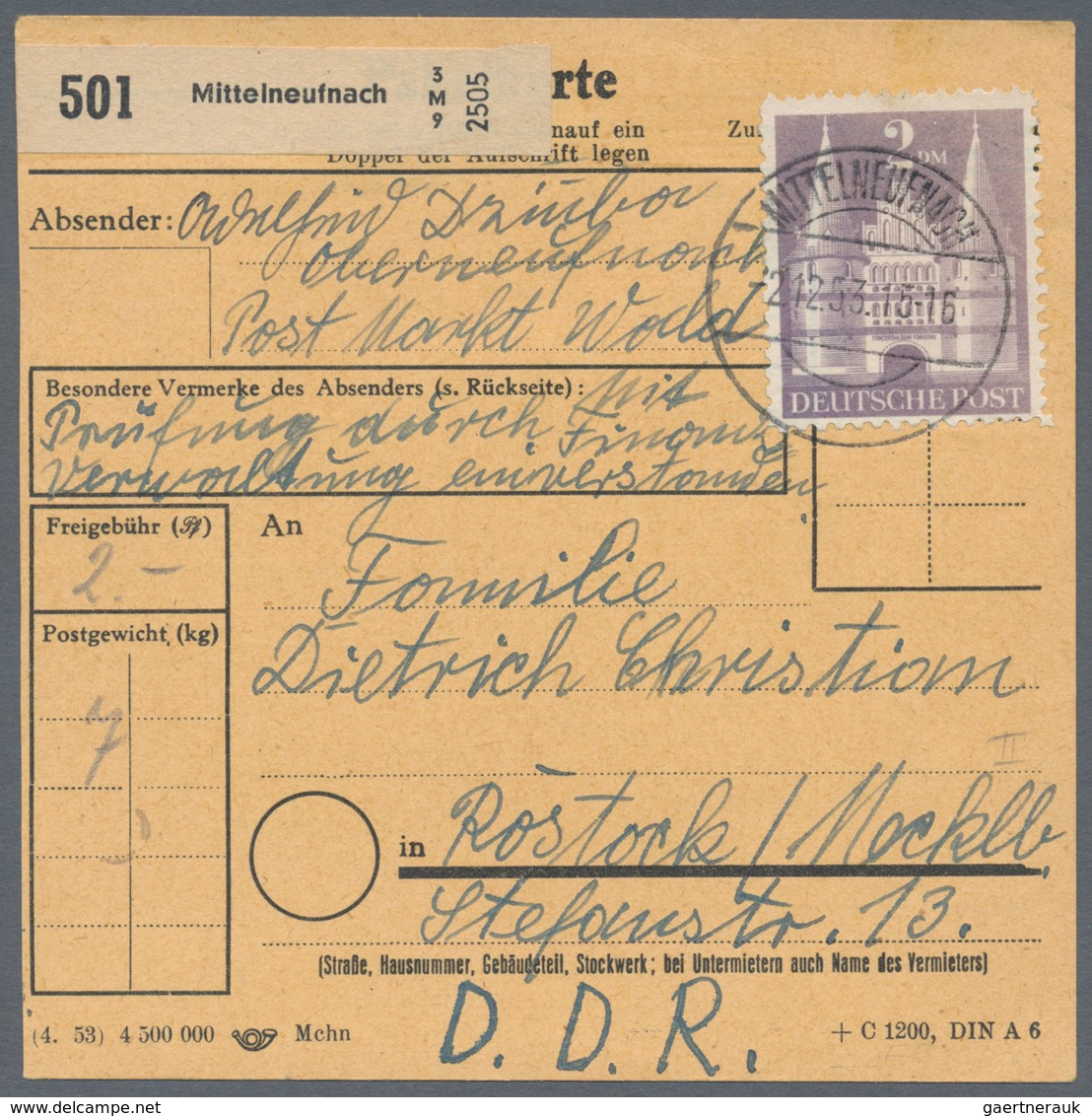 Bizone: 1948/1953, Vielseitiger Bestand Von über 600 Bedarfs-Briefen/Karten Mit Frankaturen Band/Net - Altri & Non Classificati