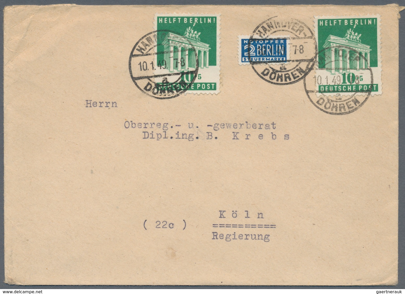Bizone: 1948/1953, vielseitiger Bestand von über 600 Bedarfs-Briefen/Karten mit Frankaturen Band/Net