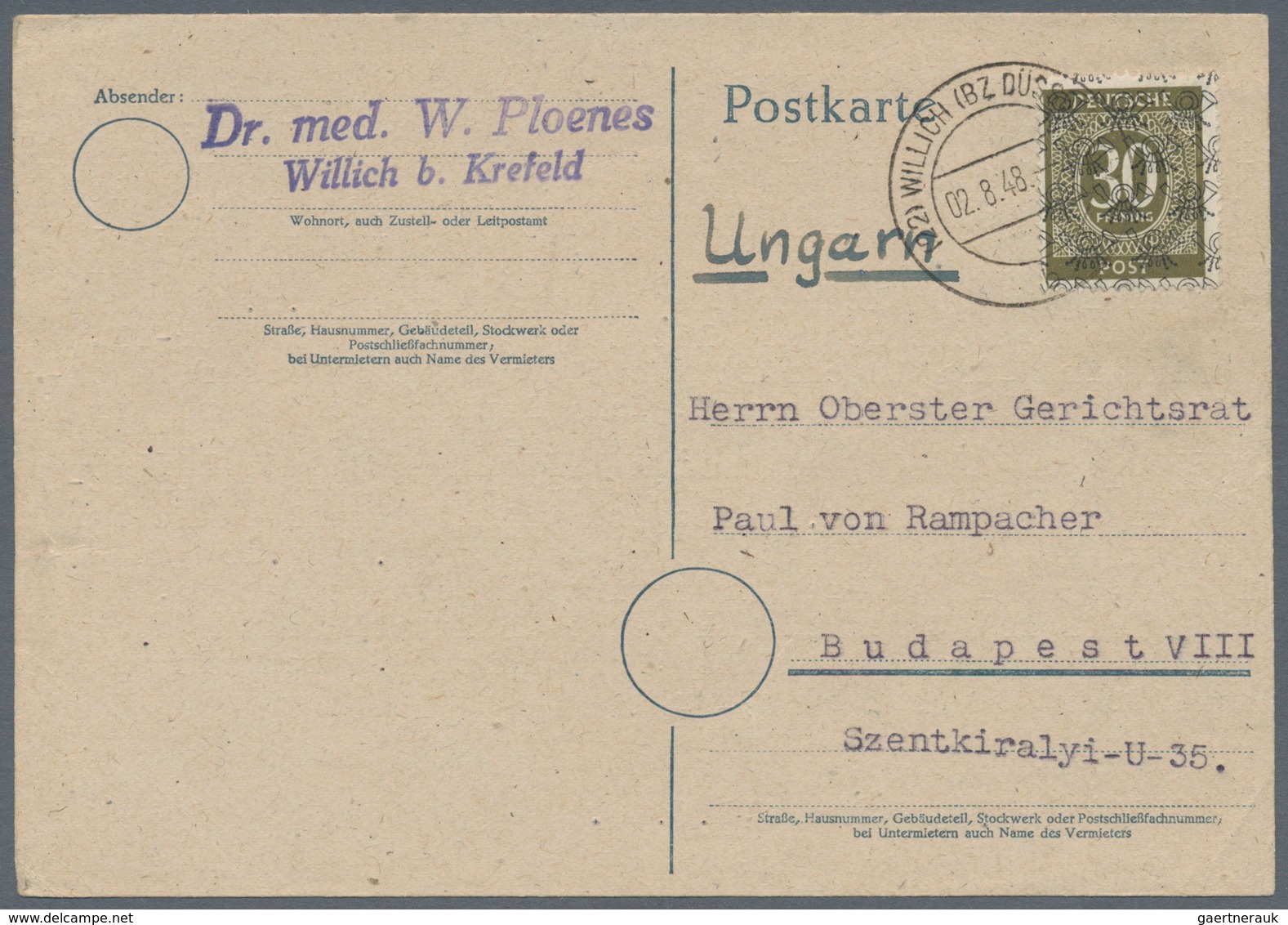 Bizone: 1948/1953, vielseitiger Bestand von über 600 Bedarfs-Briefen/Karten mit Frankaturen Band/Net