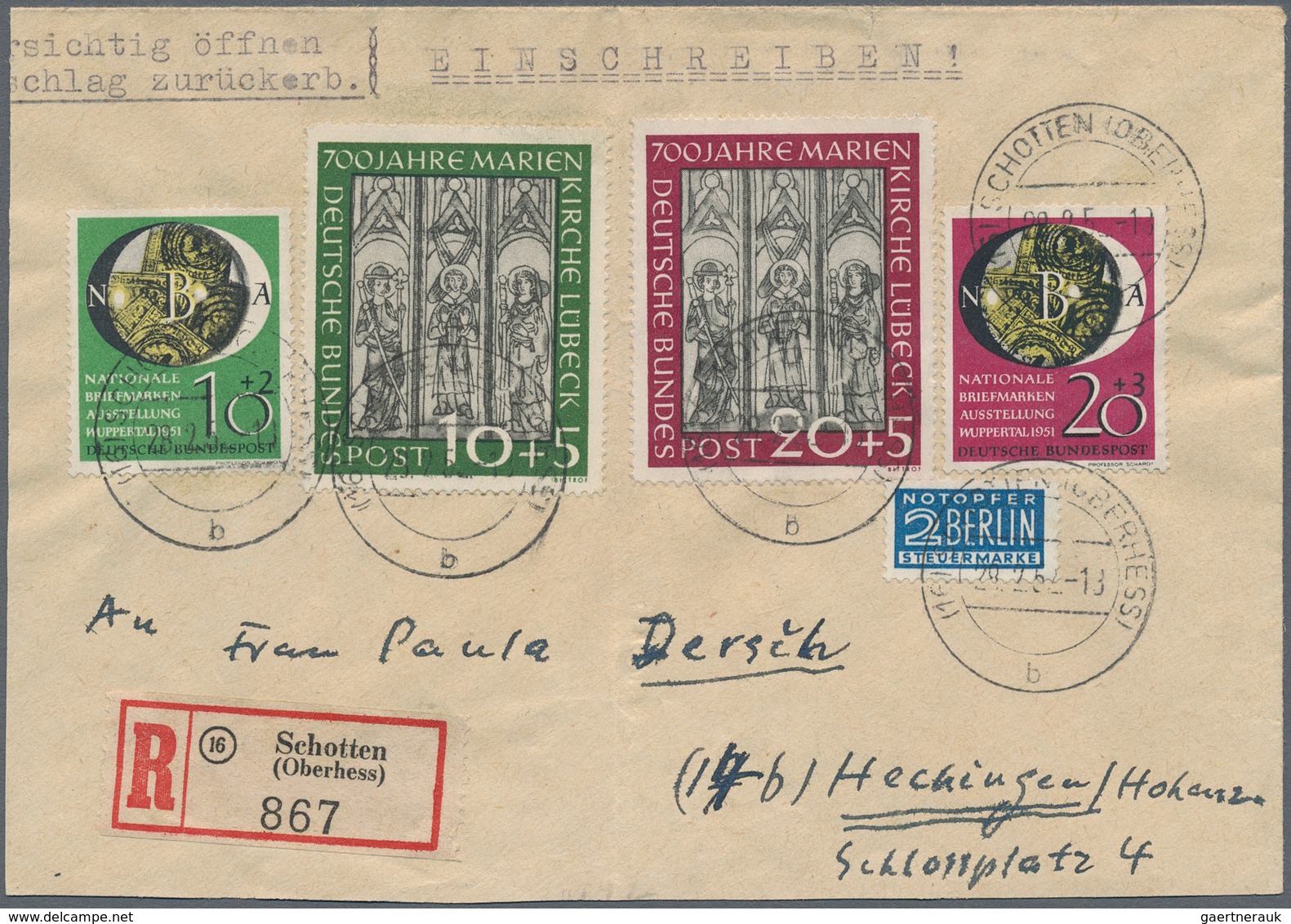 Bundesrepublik Deutschland: 1949/1953, 33 Belege Mit Interessanten Und Besseren Frankaturen Ab Bizon - Collections