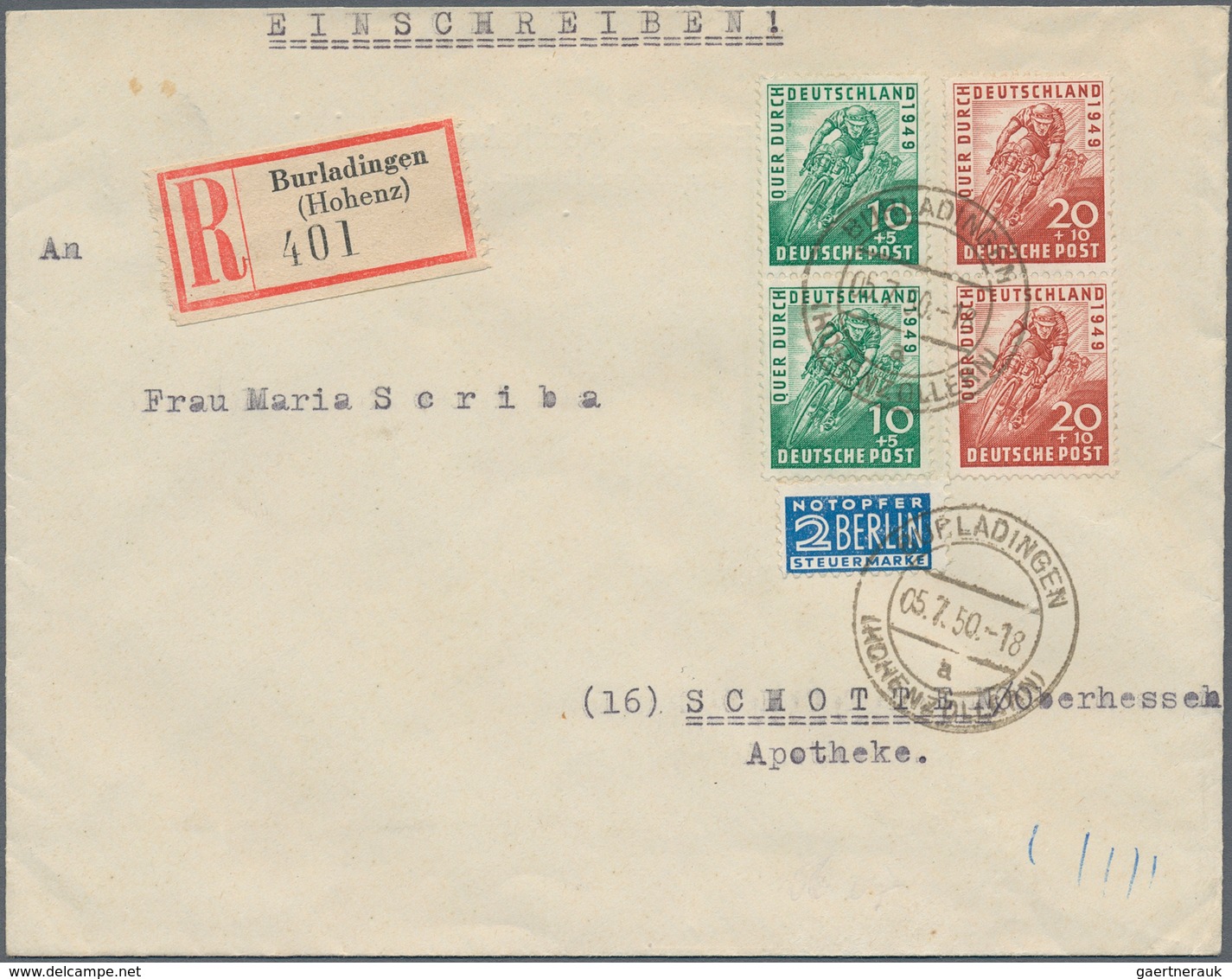 Bundesrepublik Deutschland: 1949/1953, 33 Belege Mit Interessanten Und Besseren Frankaturen Ab Bizon - Sammlungen
