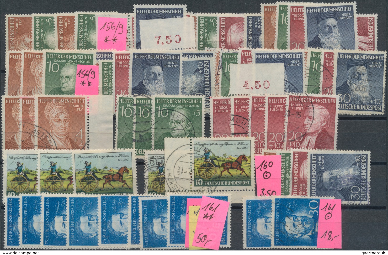 Bundesrepublik Deutschland: 1949/1955, gut besetzter Steckkartenposten mit nur mittleren und bessere