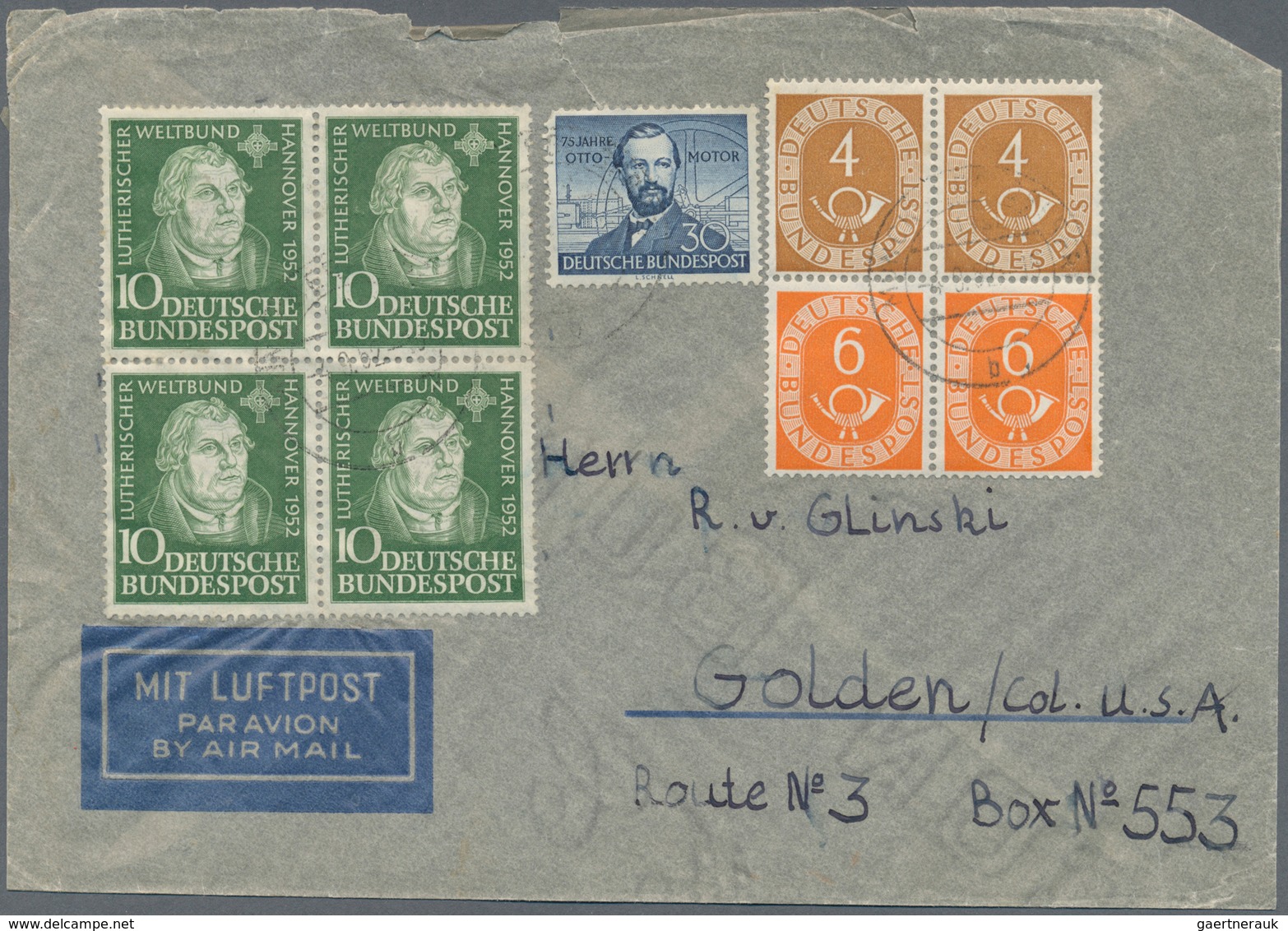 Bundesrepublik Deutschland: 1950/1958, Partie Von 33 Briefen/Karten Mit Dauerserien-Frankaturen Meis - Collections