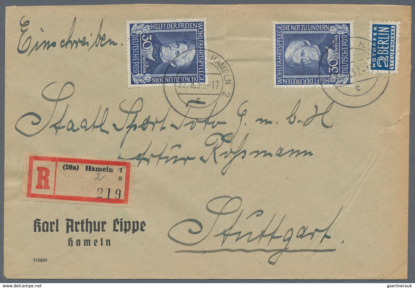 Bundesrepublik Deutschland: 1950/1960 (ca.), vielseitiger Posten von ca. 180 Briefen und Karten mit