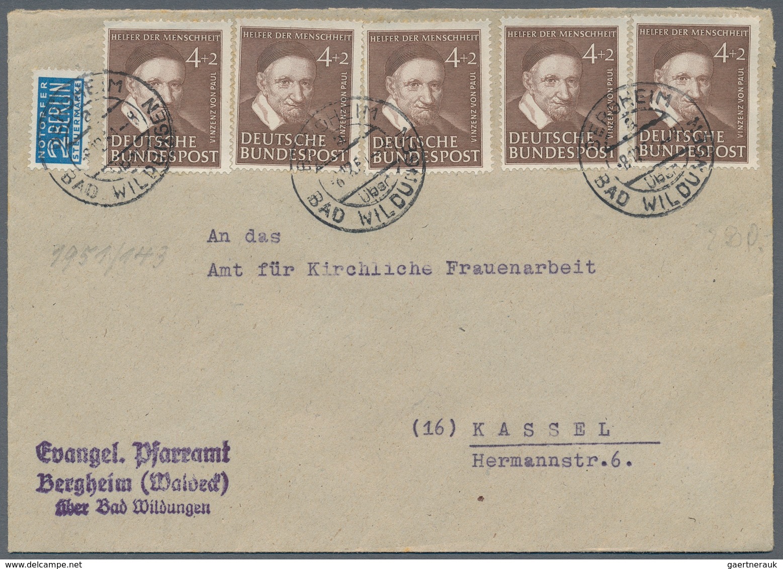 Bundesrepublik Deutschland: 1950/1960 (ca.), vielseitiger Posten von ca. 180 Briefen und Karten mit