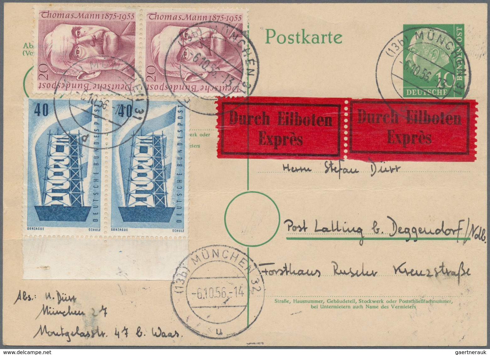 Bundesrepublik Deutschland: 1952/1961, Partie Von 25 Briefen/Karten Mit Sondermarken-Frankaturen (te - Collections