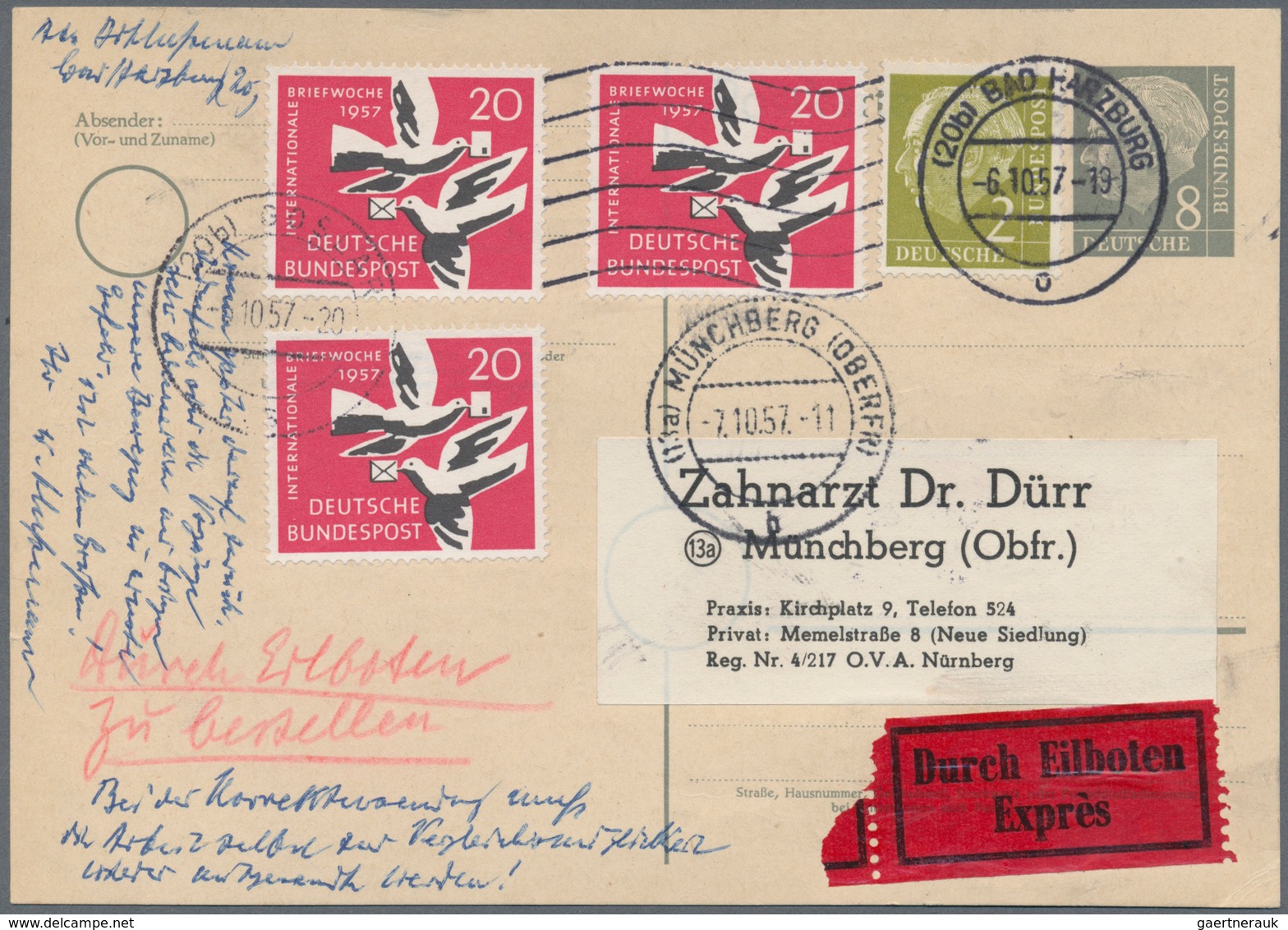 Bundesrepublik Deutschland: 1952/1961, Partie Von 25 Briefen/Karten Mit Sondermarken-Frankaturen (te - Collections