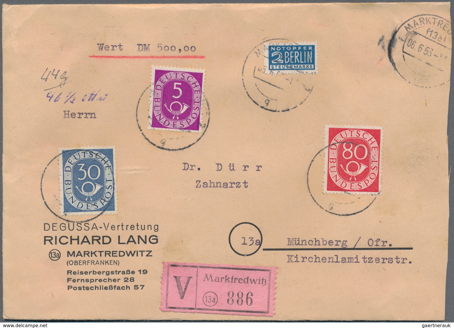 Bundesrepublik Deutschland: 1953/1959, Partie Von 33 Briefen/Karten Mit Dauerserien-Frankaturen Meis - Sammlungen