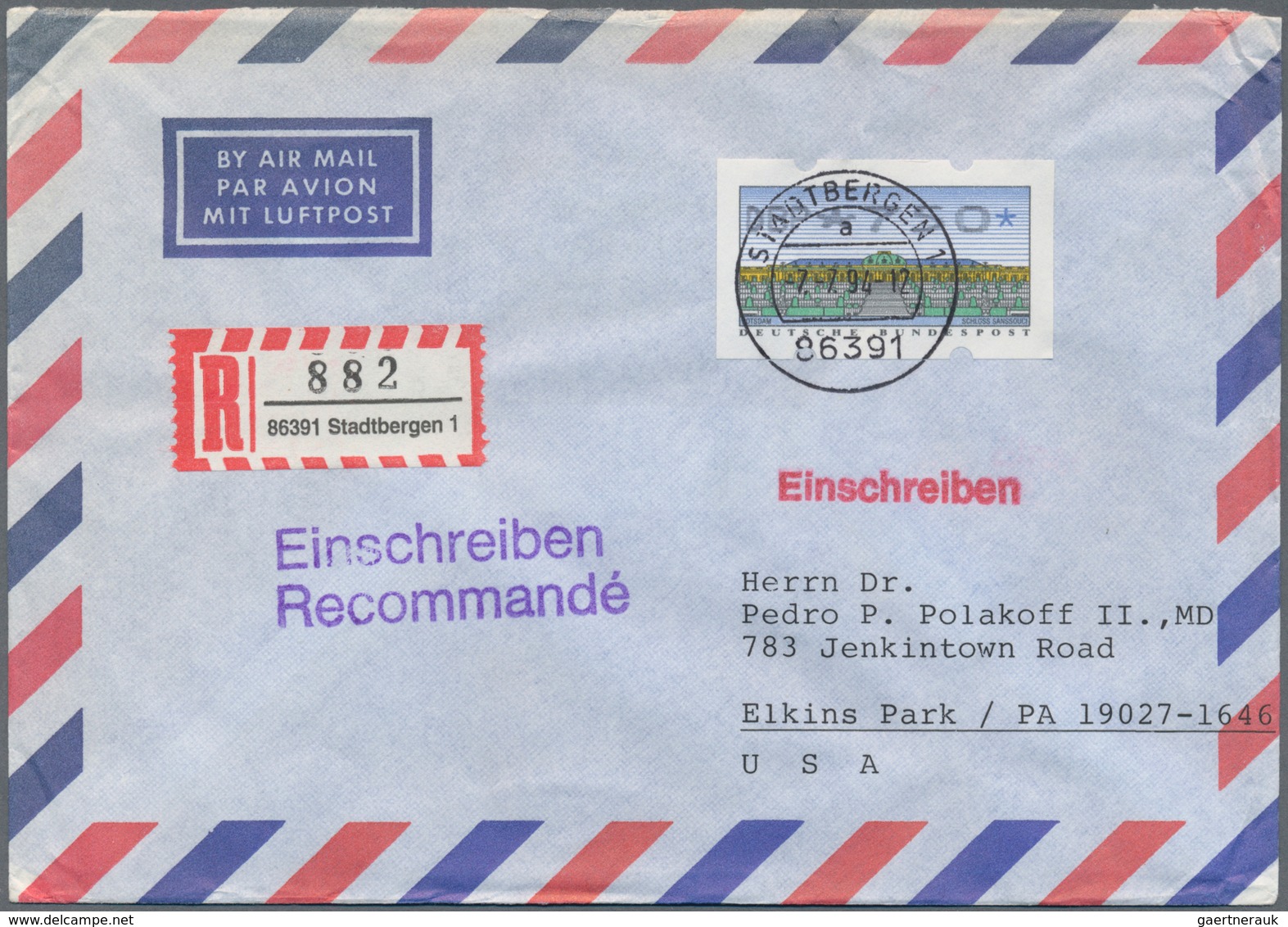 Bundesrepublik Deutschland: 1955/1995, Post Nach Übersee, Vielseitige Partie Von Ca. 68 Briefen Und - Sammlungen