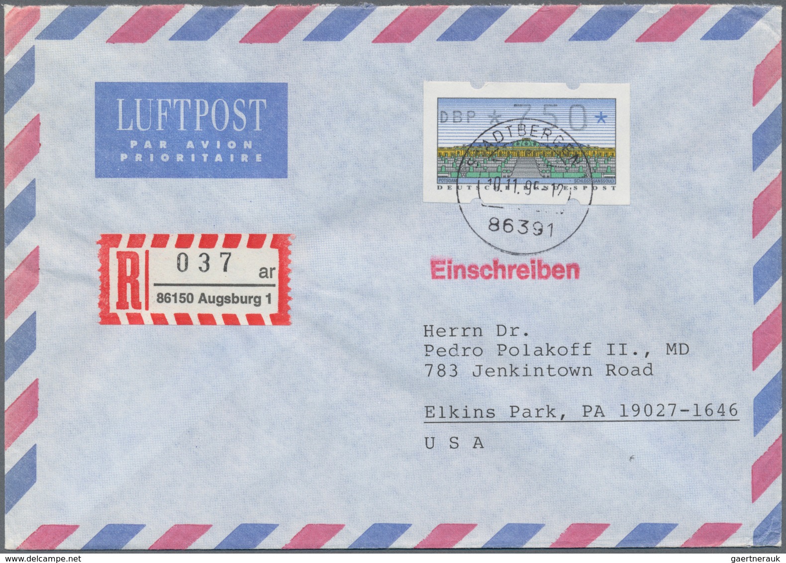 Bundesrepublik Deutschland: 1955/1998, Post nach Übersee, vielseitige Partie von ca. 69 Briefen und