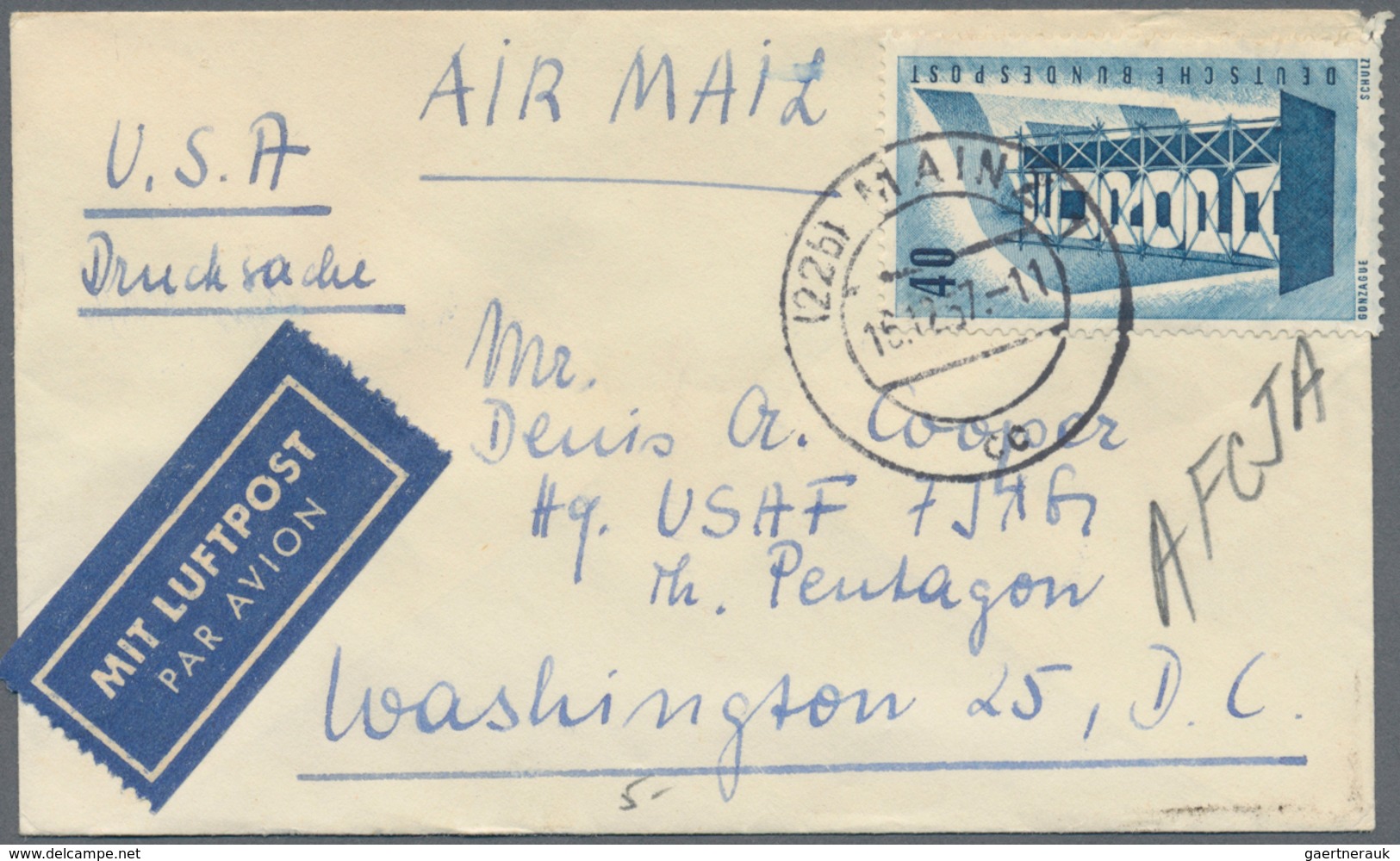 Bundesrepublik Deutschland: 1956/1997, Post nach Übersee, vielseitige Partie von ca. 68 Briefen und