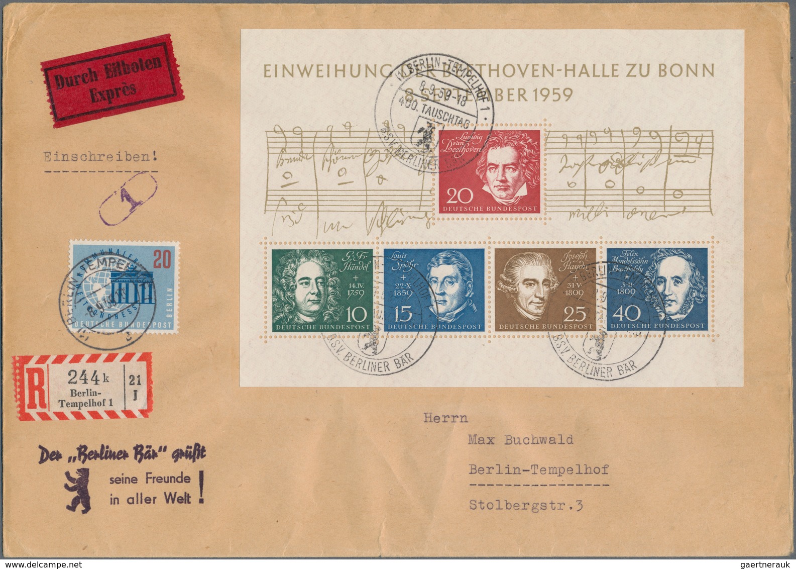 Bundesrepublik Deutschland: 1959/1964, Beethoven-Block Und Widerstandskämpfer-Block, Außergewöhnlich - Collections