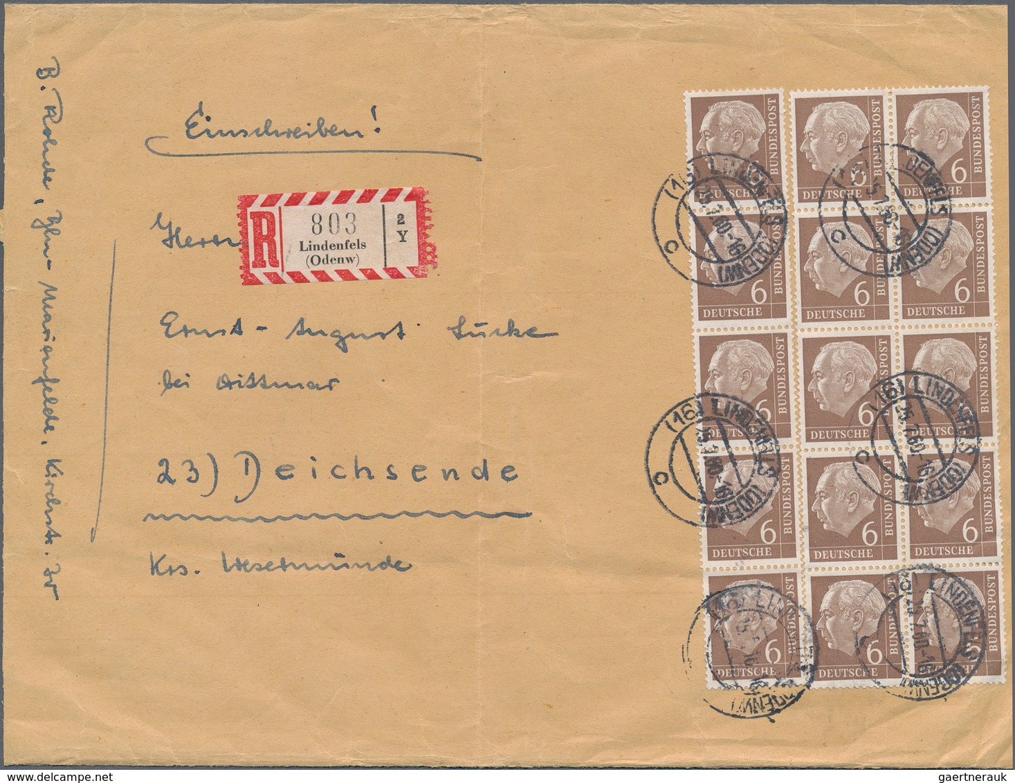 Bundesrepublik Deutschland: 1960/1962, Kleines Lot Von Drei Belegen, Dabei 6 Pfg. Heuss I Im 10-er-B - Sammlungen