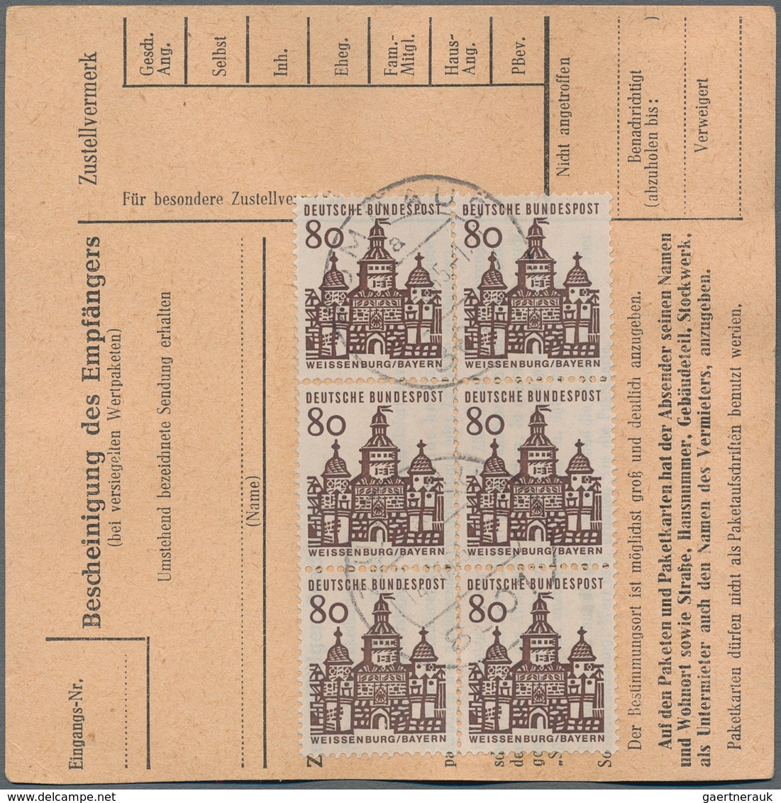 Bundesrepublik Deutschland: 1964/1973 (ca.), Reichhaltiger Bestand Von Paketkarten(stammteilen), Mei - Sammlungen