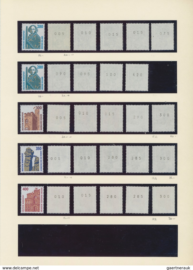 Bundesrepublik Deutschland: 1987/1998, Postfrische Spezialsammlung Der Dauerserien Sehenswürdigkeite - Sammlungen