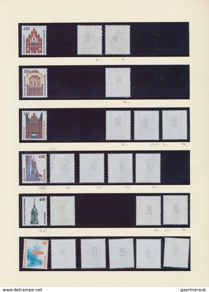 Bundesrepublik Deutschland: 1987/1998, Postfrische Spezialsammlung Der Dauerserien Sehenswürdigkeite - Sammlungen