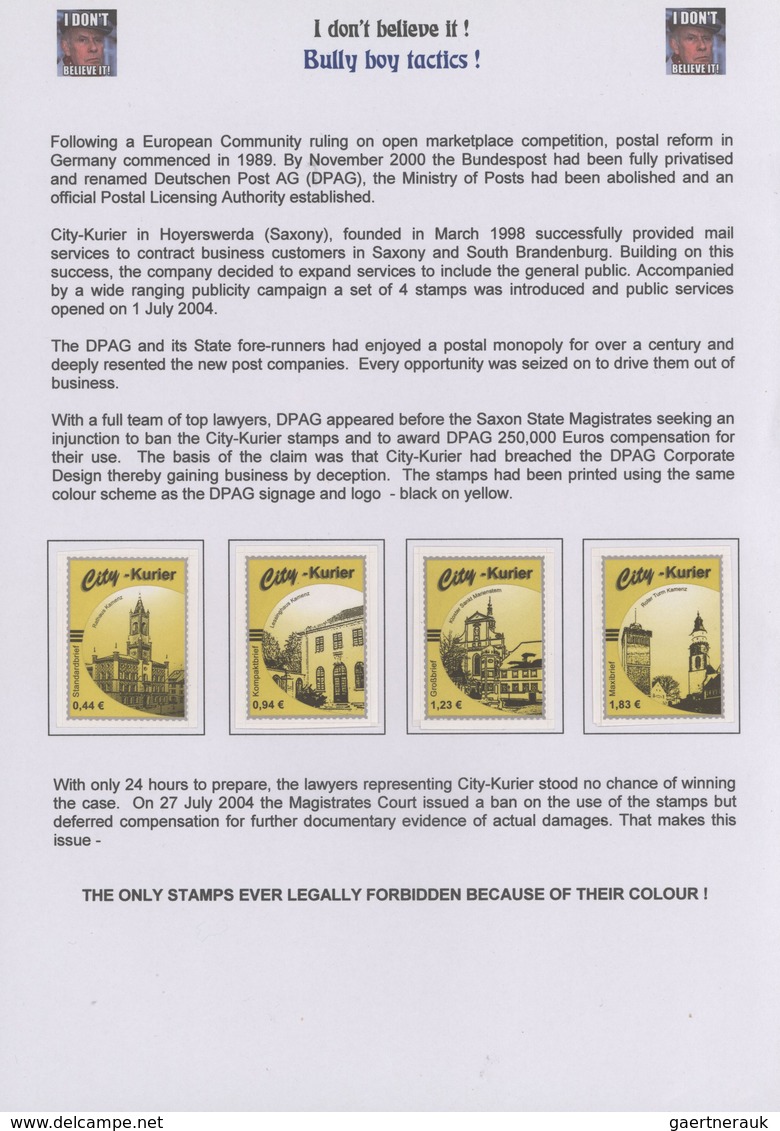 Bundesrepublik - Moderne Privatpost: 1998/2014, Umfassende Sammlung In Ca. 45 Ordnern Mit Belegen Un - Privados & Locales