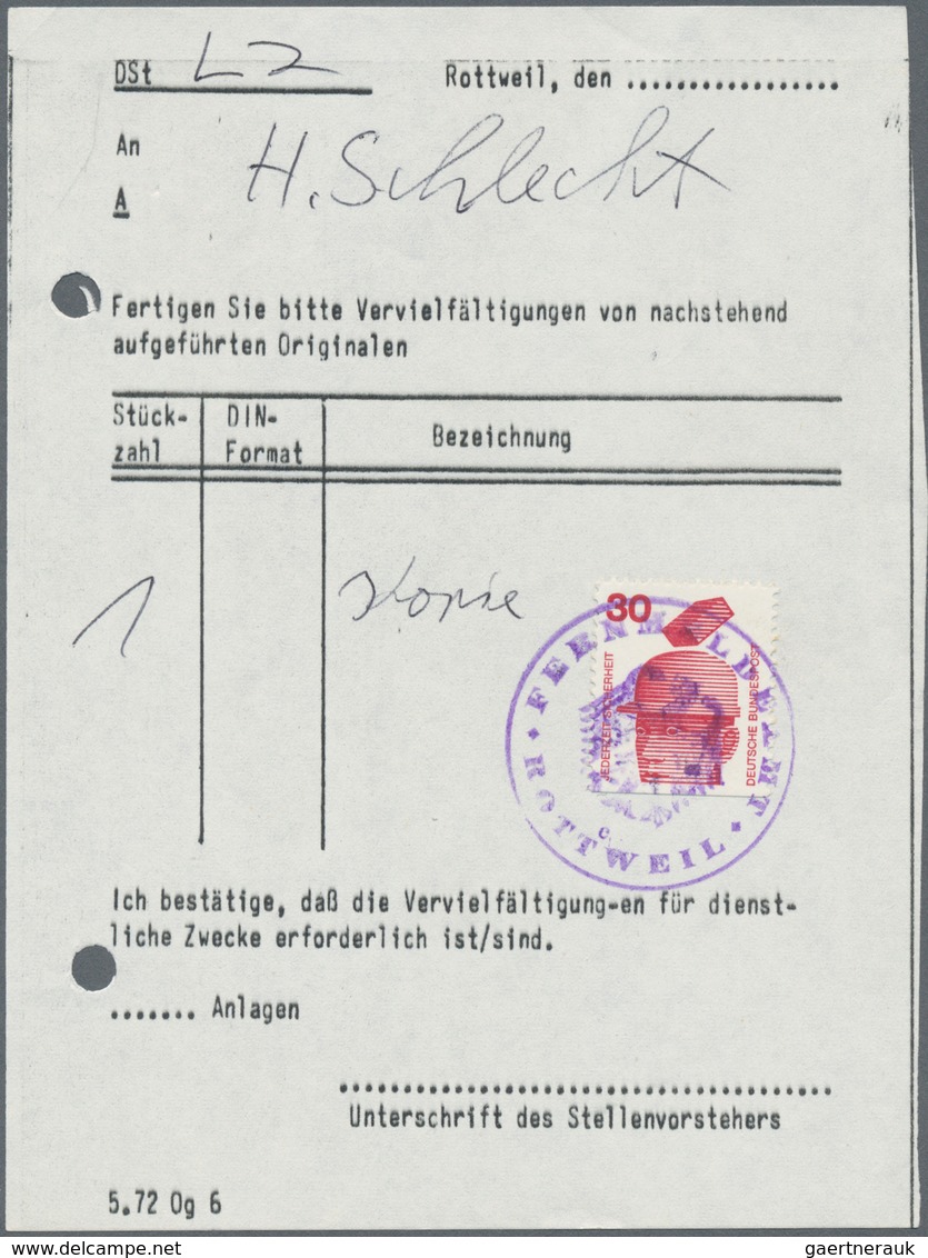 Bundesrepublik - Besonderheiten: 1962/1976, Konvolut Mit 18 Frankierten Überweisungslisten (Zustelli - Autres & Non Classés